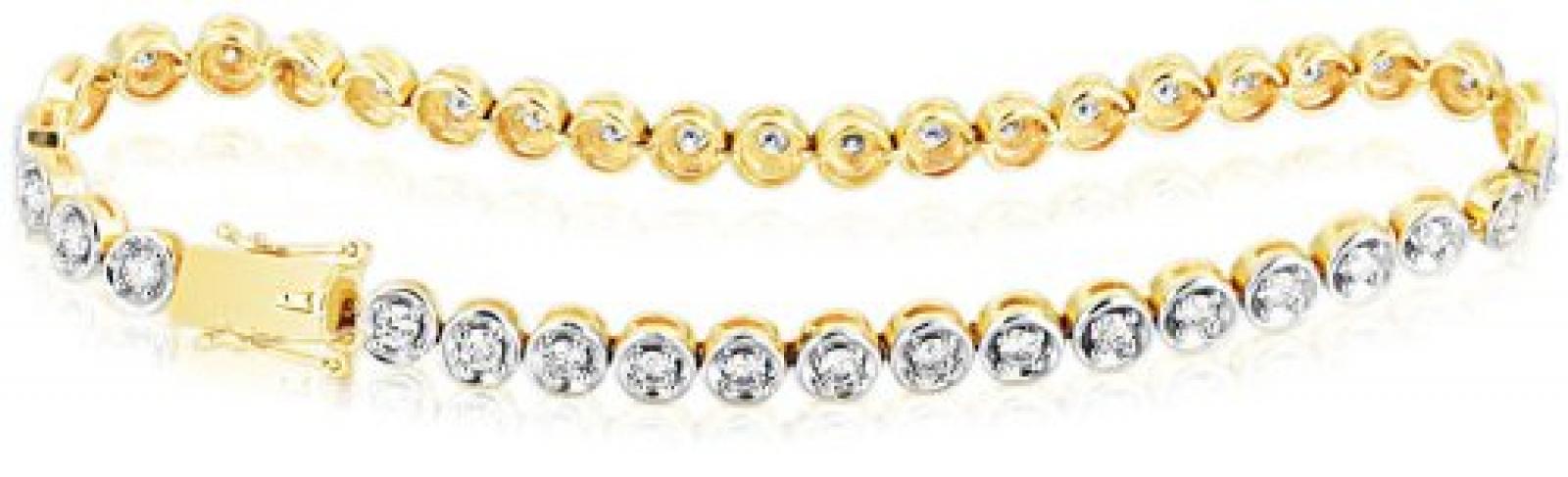 Goldmaid Damen-Tennisarmband Exklusiv 750 Gelbgold 40 Brillanten Lupenrein 2,00 ct. Ex A2909GG 