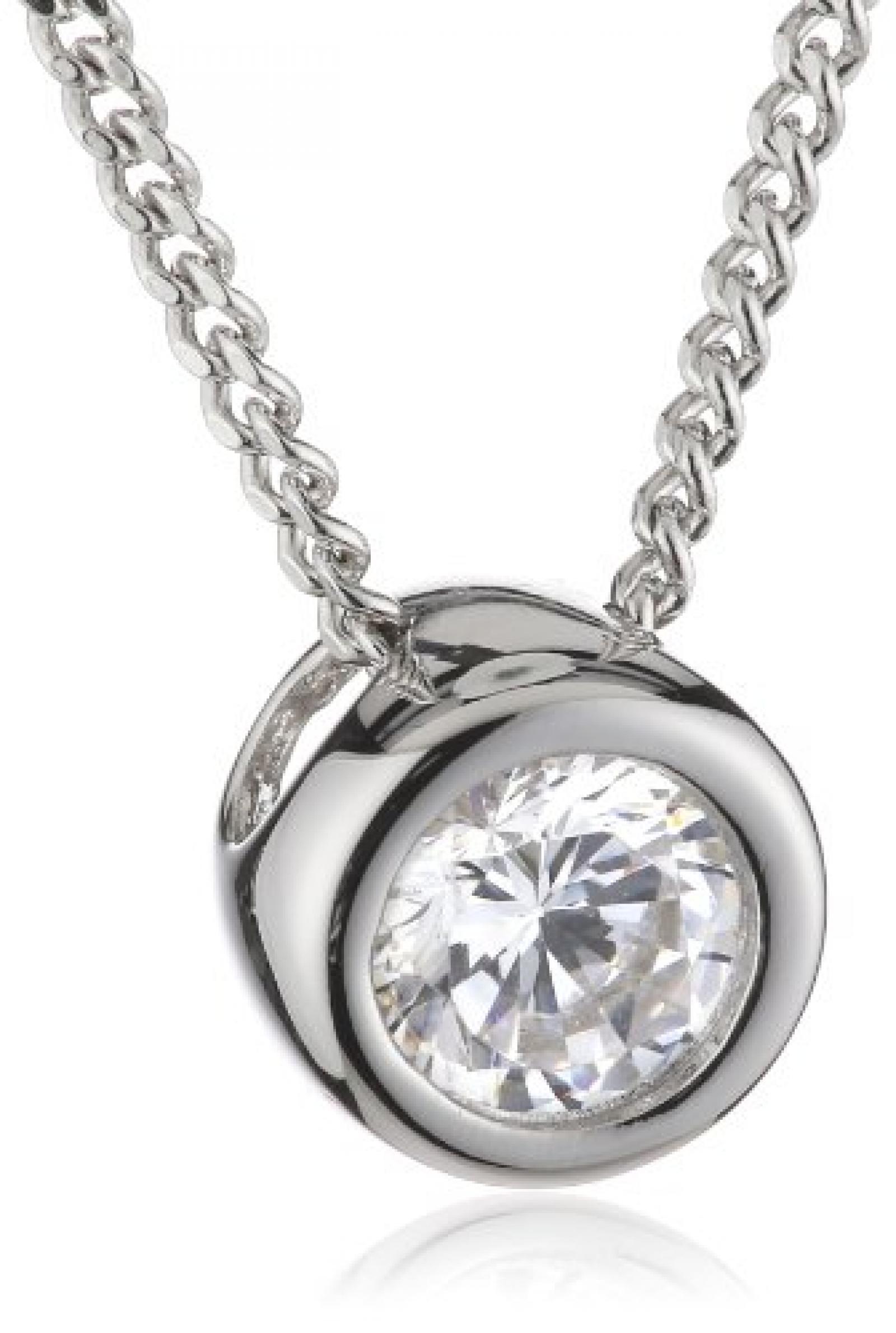 Esprit Damen Halskette 925 Sterling Silber rhodiniert Zirkonia ESNL92823A400 