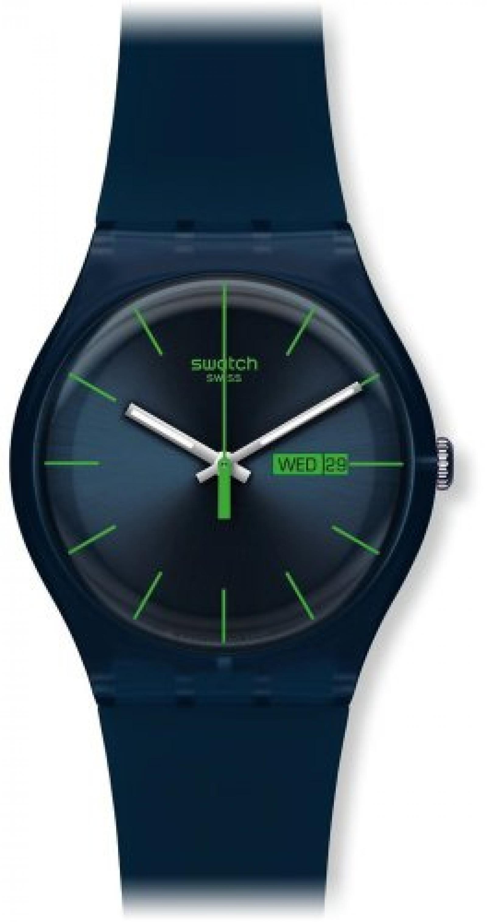 Swatch Damen-Armbanduhr Blue Rebel Analog Quarz Plastik SUON700 