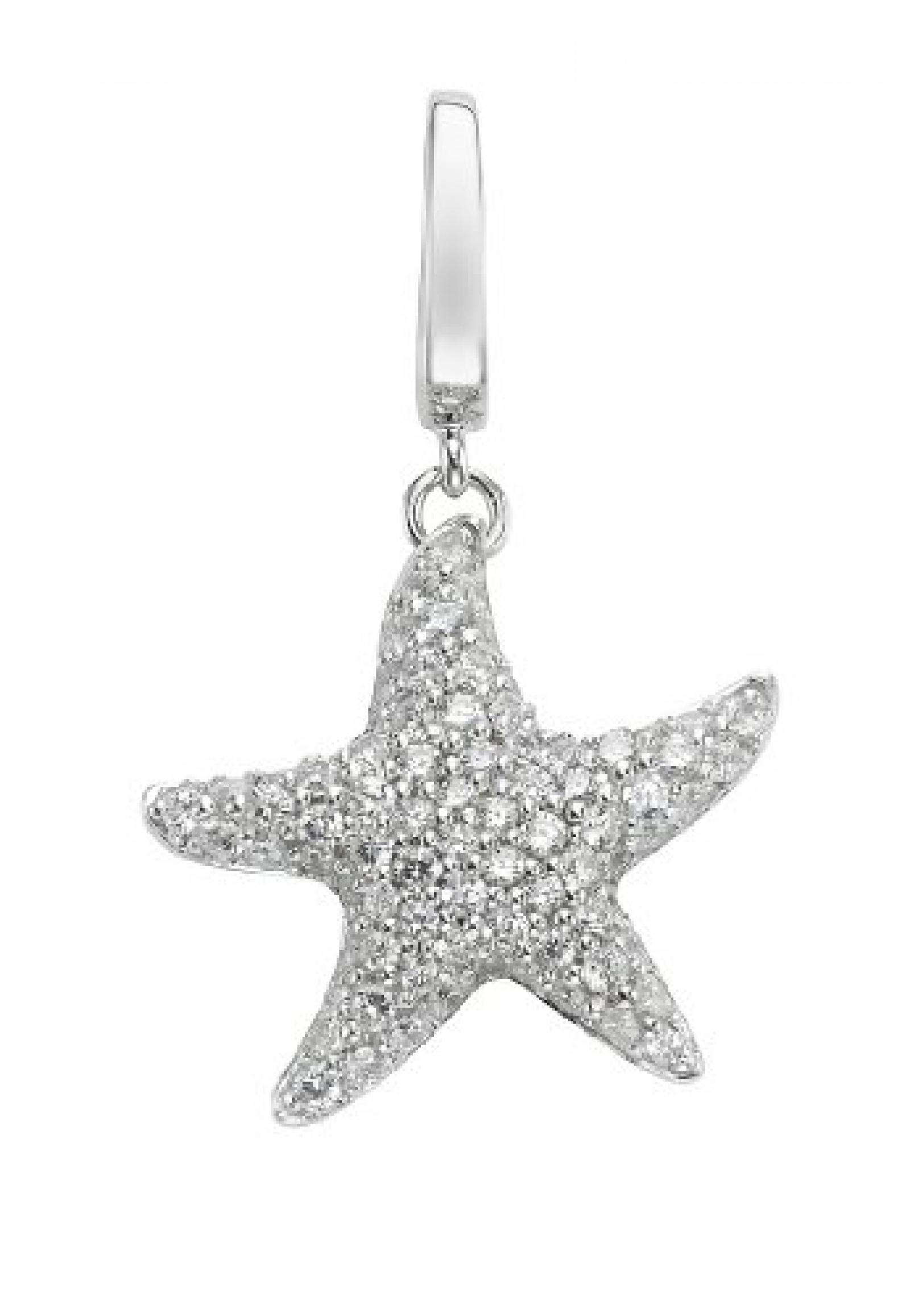 JETTE Charms Damen-Charm CHARM 925er Silber 82 Zirkonia One Size, silber 