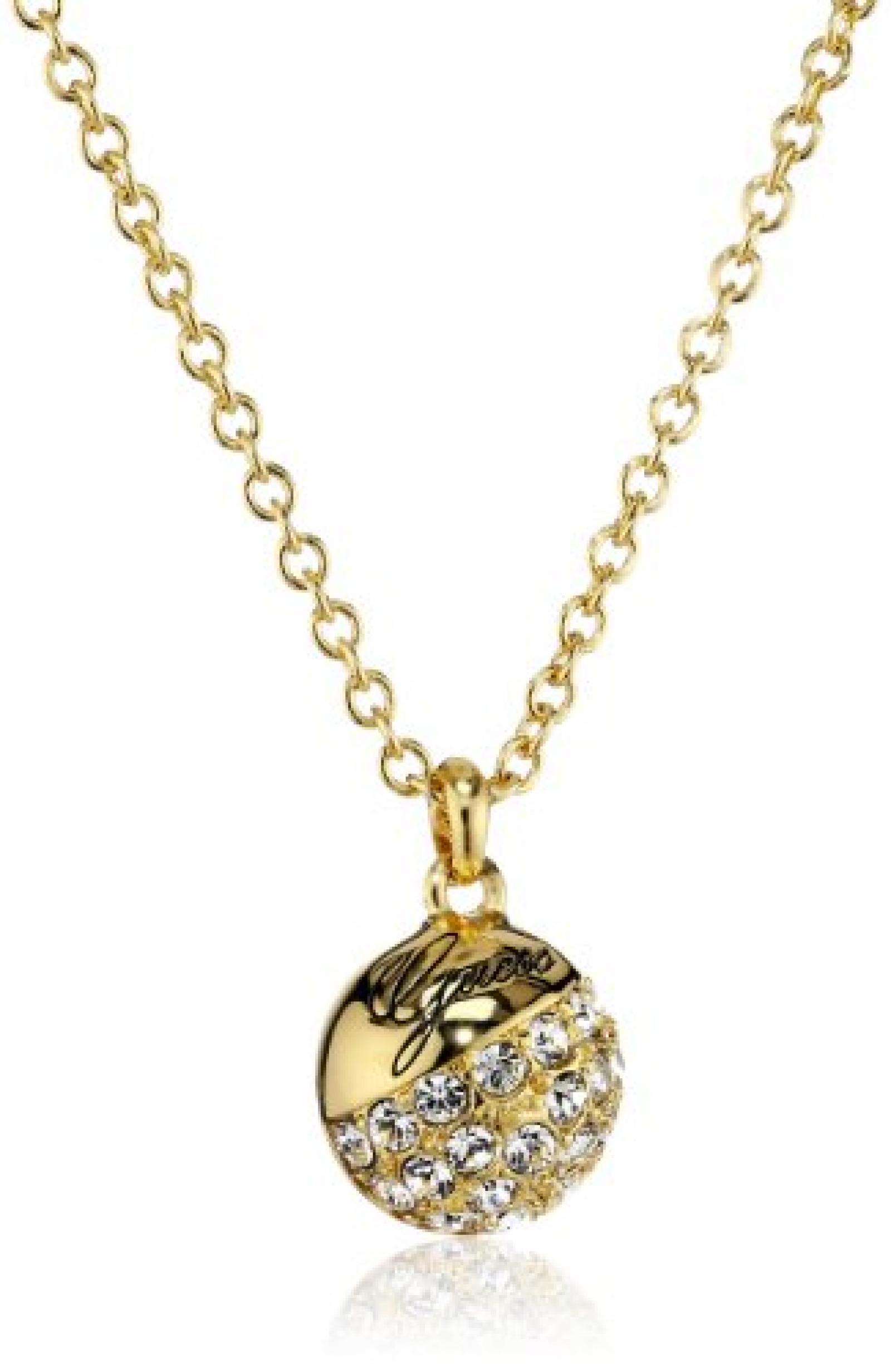 Guess Damen-Halskette Metall Kristall mit Anh&auml;nger  45 cm UBN71268 