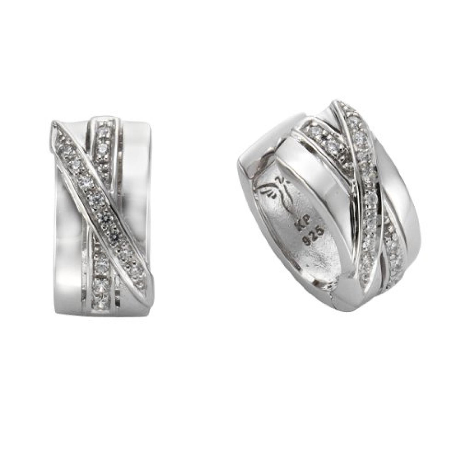 Celesta Damen-Creole 925 Sterling Silber 26 Zirkonia weiß 273210268 