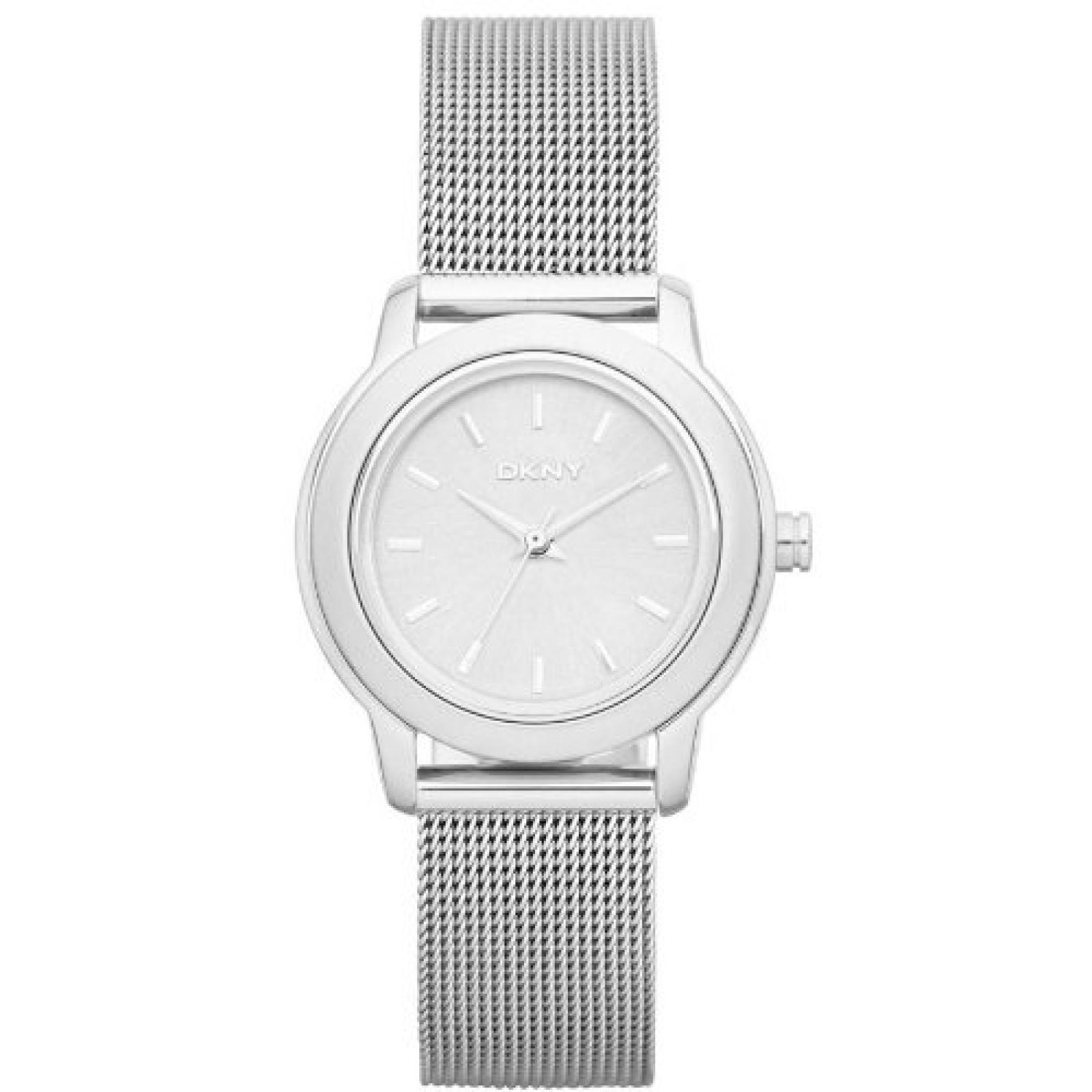 DKNY HERREN 28MM SILBER &Euml;DELSTAHL ARMBAND & GEH&Auml;USE MINERAL GLAS UHR ny8552 