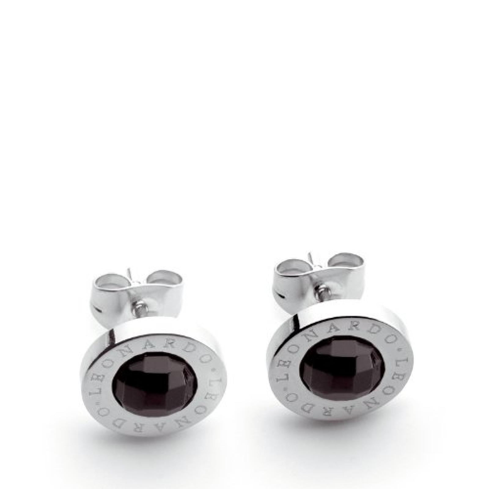 Leonardo Jewels Classic Damenohrstecker Edelstahl + Glas schwarz 