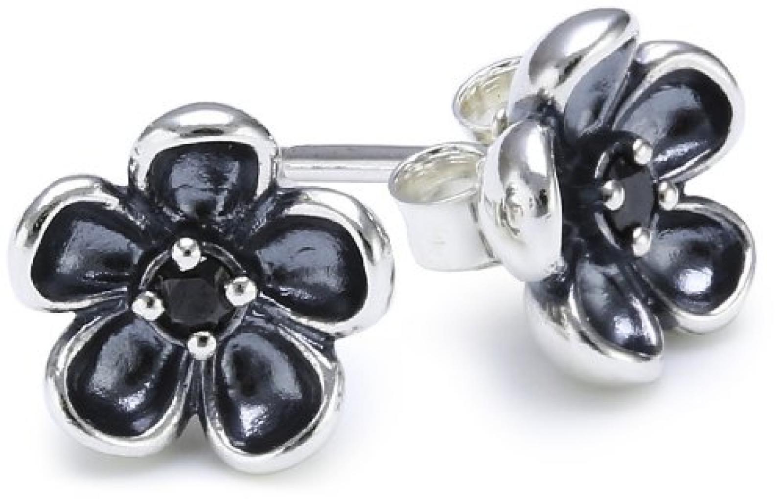 Pandora Damen-Ohrstecker 925 Sterling Silber Zirkonia schwarz 290522CZK 