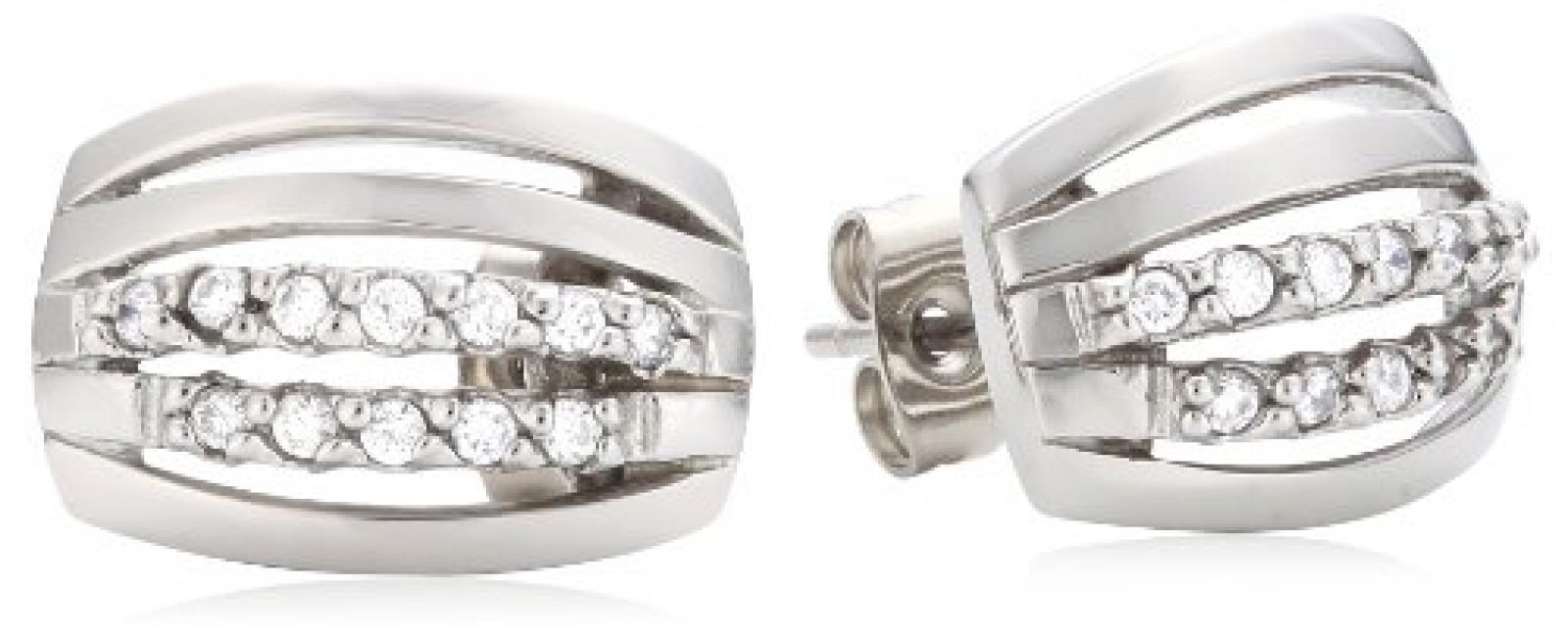 Mike Ellis New York Damen-Ohrstecker Edelstahl Zirkonia wei&szlig; D1519C/9 