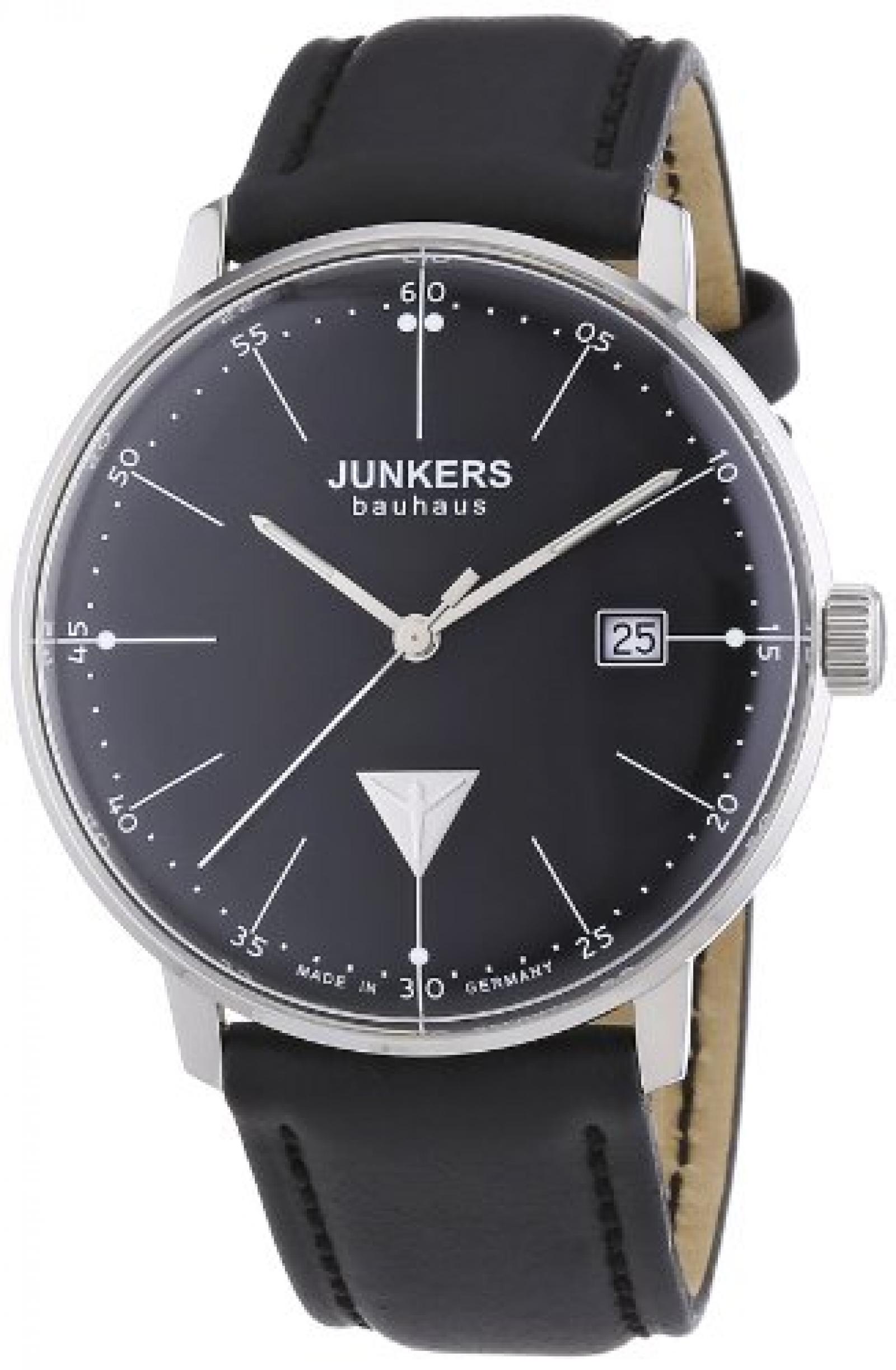 Junkers Herren-Armbanduhr XL Bauhaus Ronda515 Analog Quarz Leder 60702 