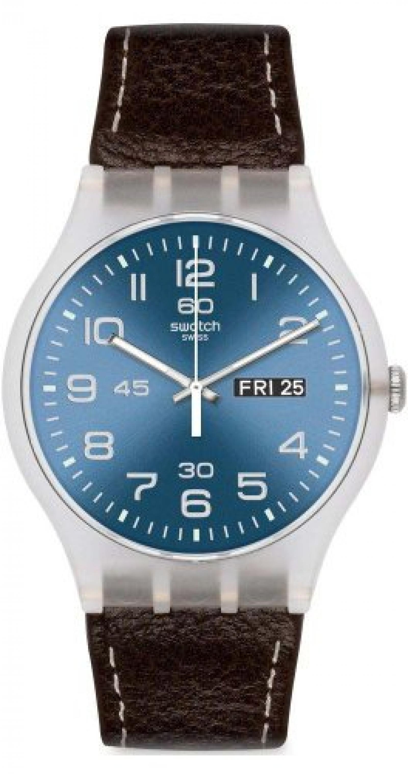 Swatch Unisex-Armbanduhr Classic Analog Quarz Leder SUOK701 Swatch Unisex-Armbanduhr Classic Analog Quarz Leder SUOK701