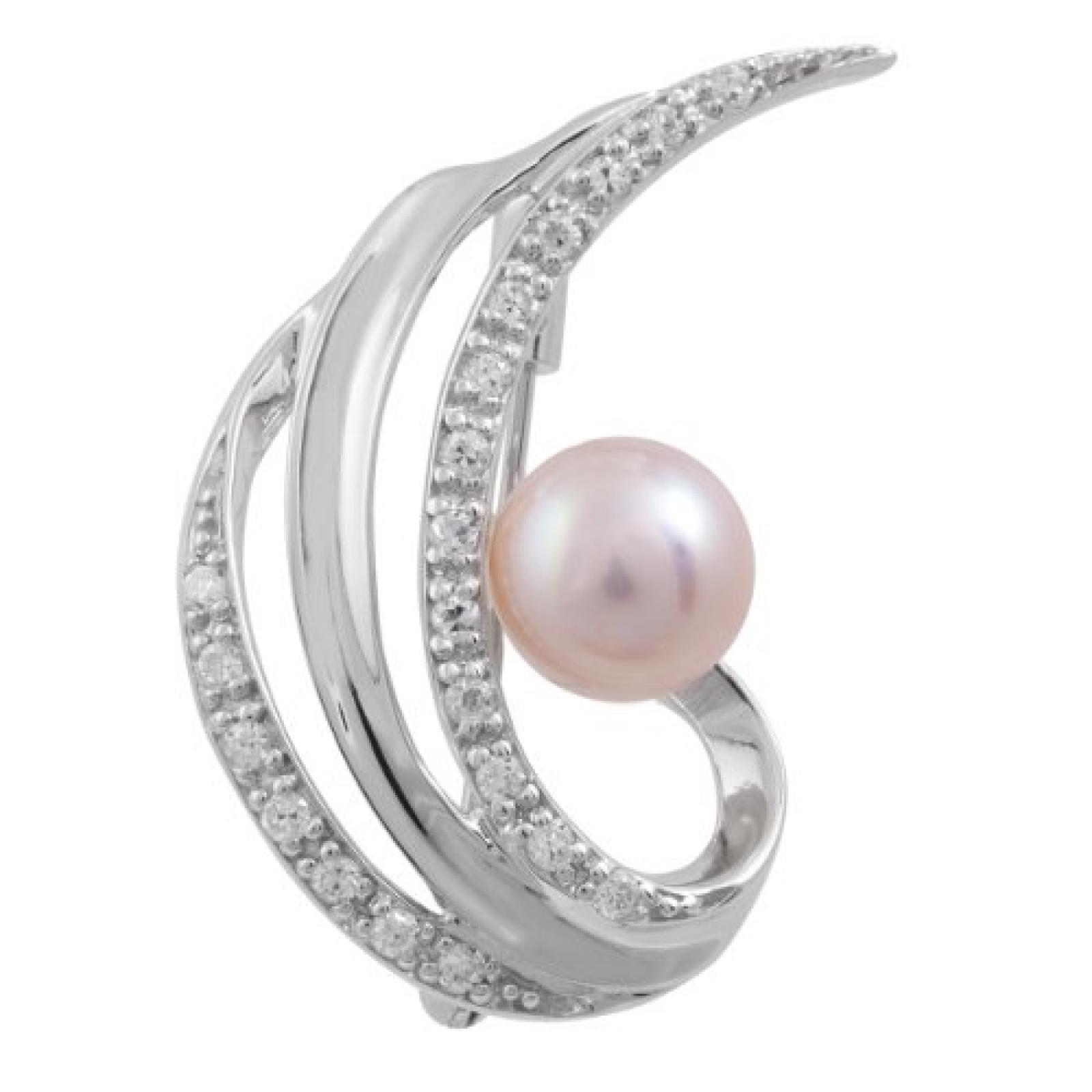 Bella Donna Damen-Brosche 925 1 S&uuml;&szlig;wasser-Zuchtperle Weiss 102463 