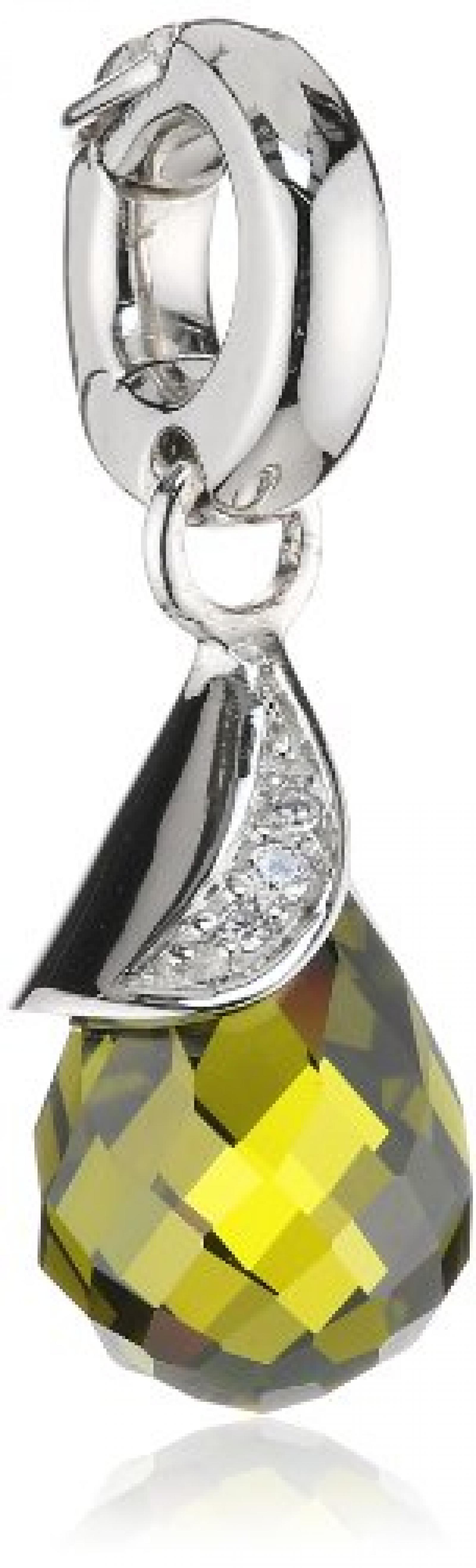 Viventy Damen-Anhänger 925 Sterling Silber NA 1 Zirkonia grün 765942 
