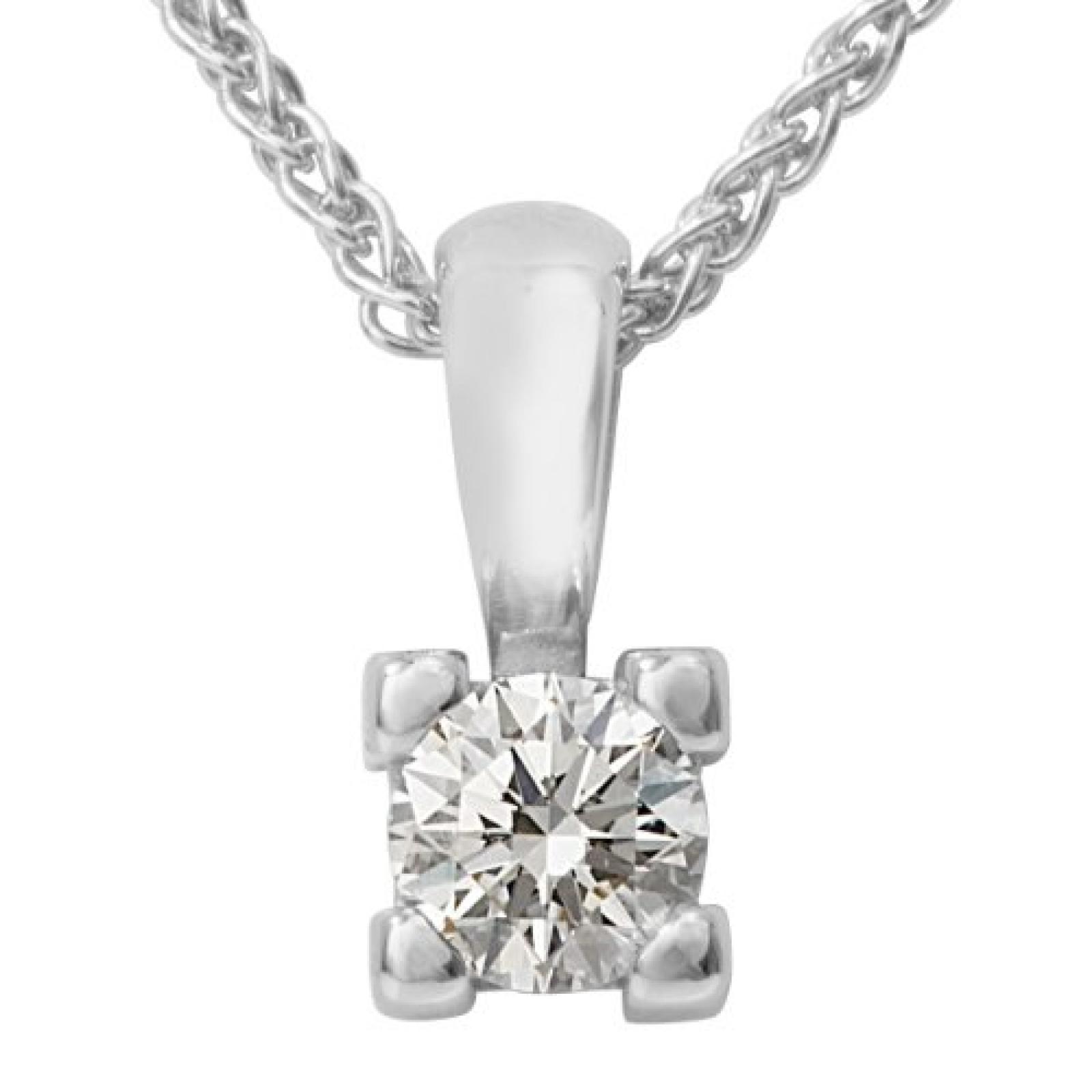 Bella Donna Damen-Collier 585 Weißgold 1 Diamant 0,22ct. getöntes Weiss Lupenrein 45 cm 107802 Bella Donna Damen-Collier 585 Weißgold 1 Diamant 0,22ct. getöntes Weiss Lupenrein 45 cm 107802