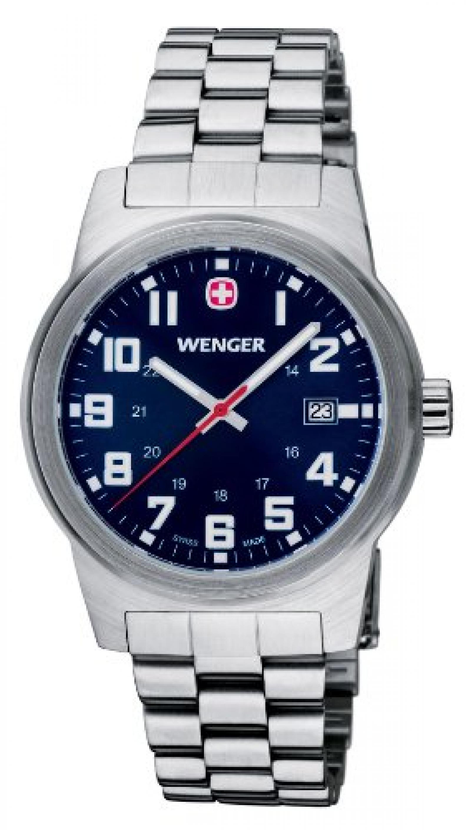 Wenger Herren-Armbanduhr XL Field Classic Analog Quarz Edelstahl 72808W 