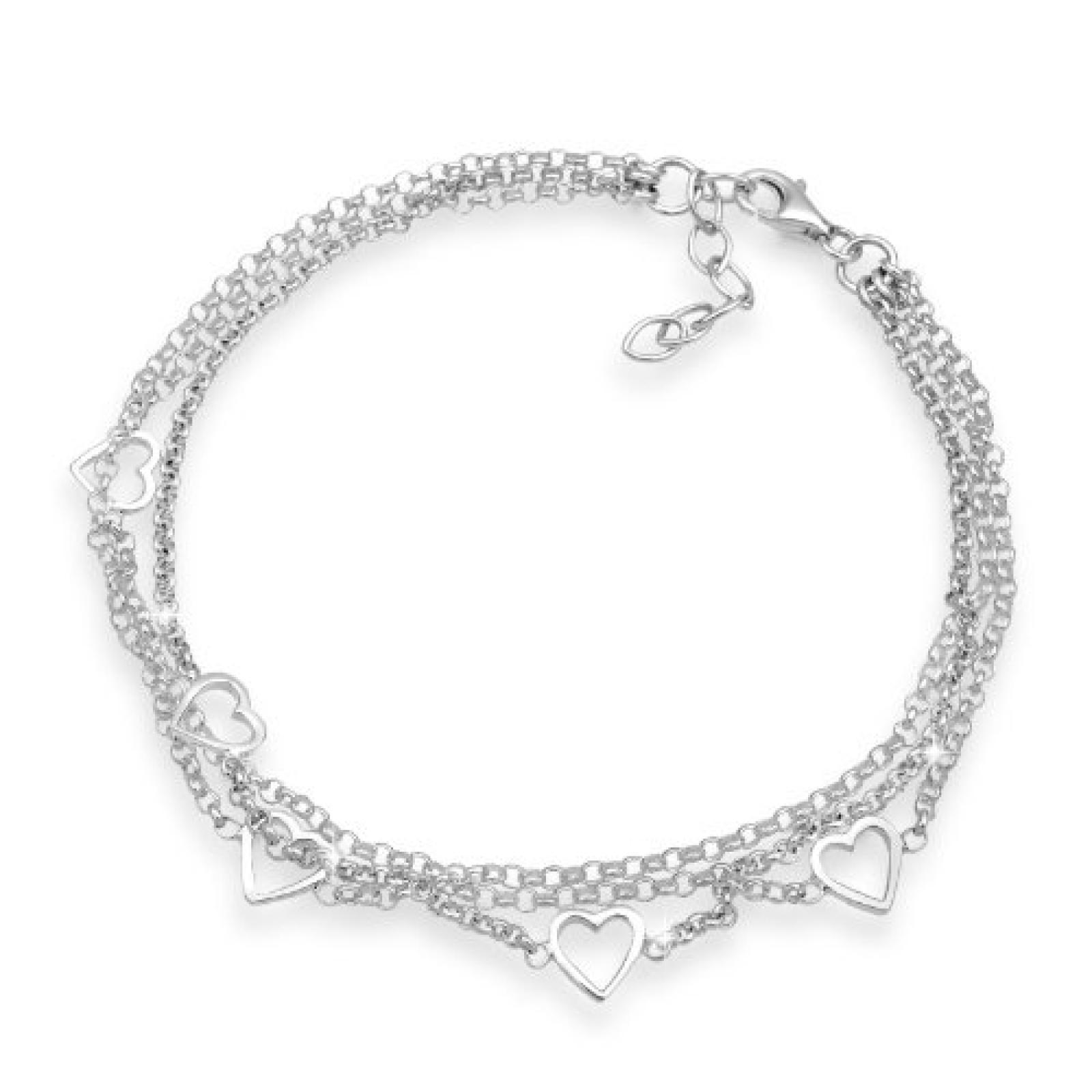 Elli Damen-Armband Herzen 925 Silber L&auml;nge 18cm 0209741611_18 