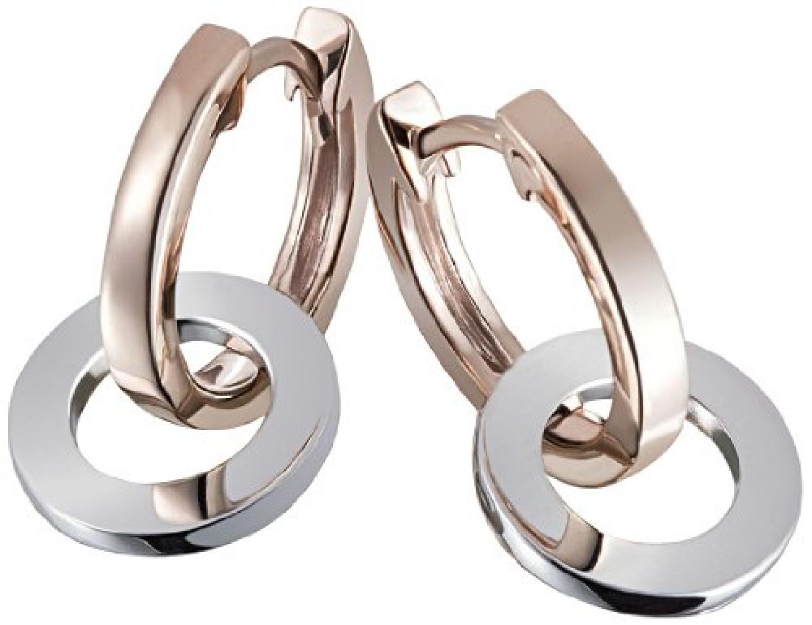 Goldmaid Damen-Ohrh&auml;nger 9 Karat 375 Wei&szlig;gold Ringe Bicolor Fo O6236BI 