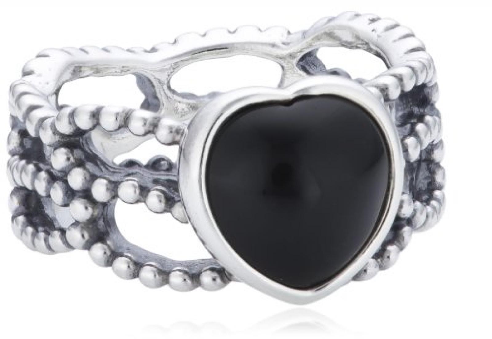 Pandora Damen-Ring 925 Silber Onyx schwarz 190874ON Pandora Damen-Ring 925 Silber Onyx schwarz 190874ON