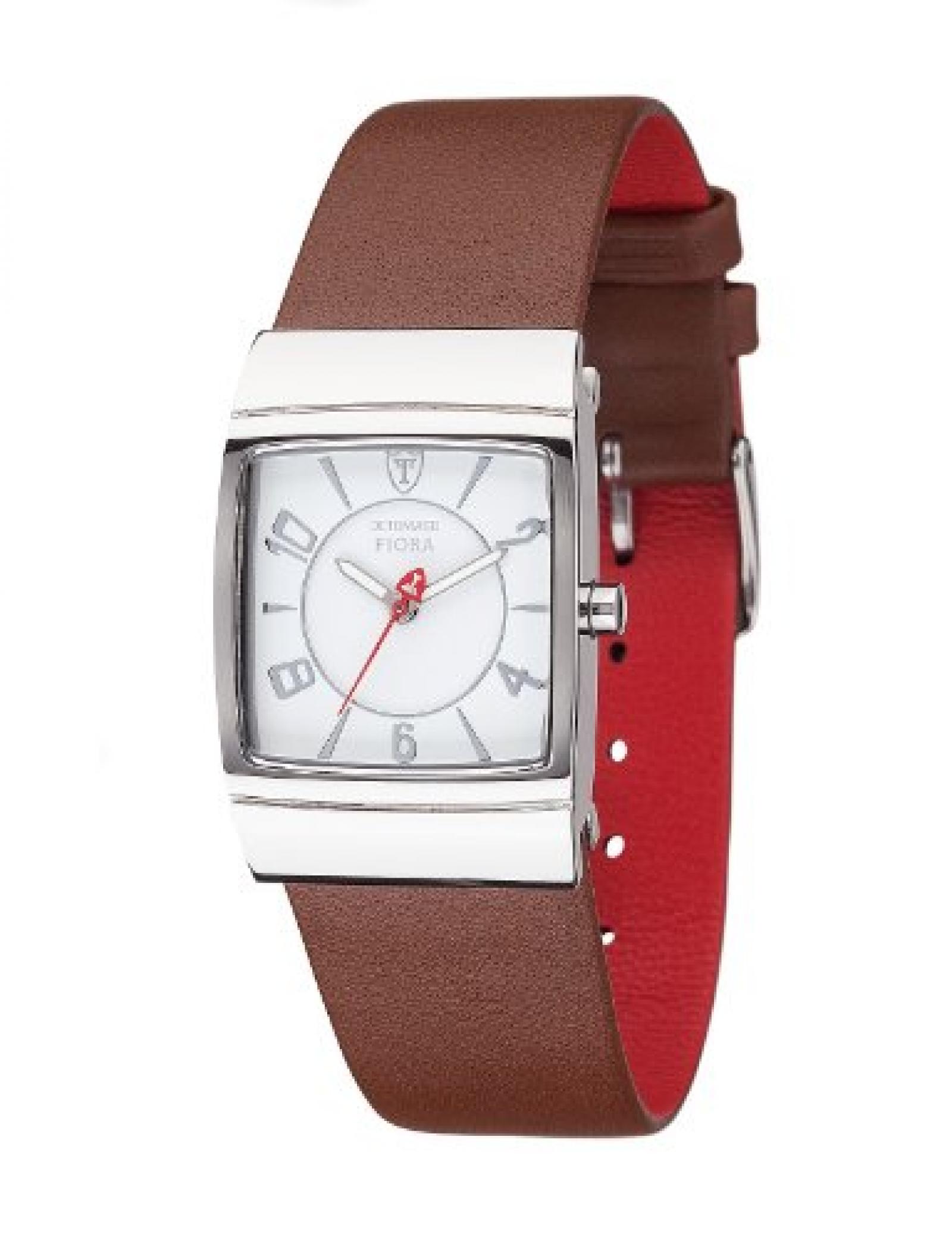 Detomaso Damen-Armbanduhr FIORA Silver/Brown Analog Quarz Leder DT3022-C Detomaso Damen-Armbanduhr FIORA Silver/Brown Analog Quarz Leder DT3022-C