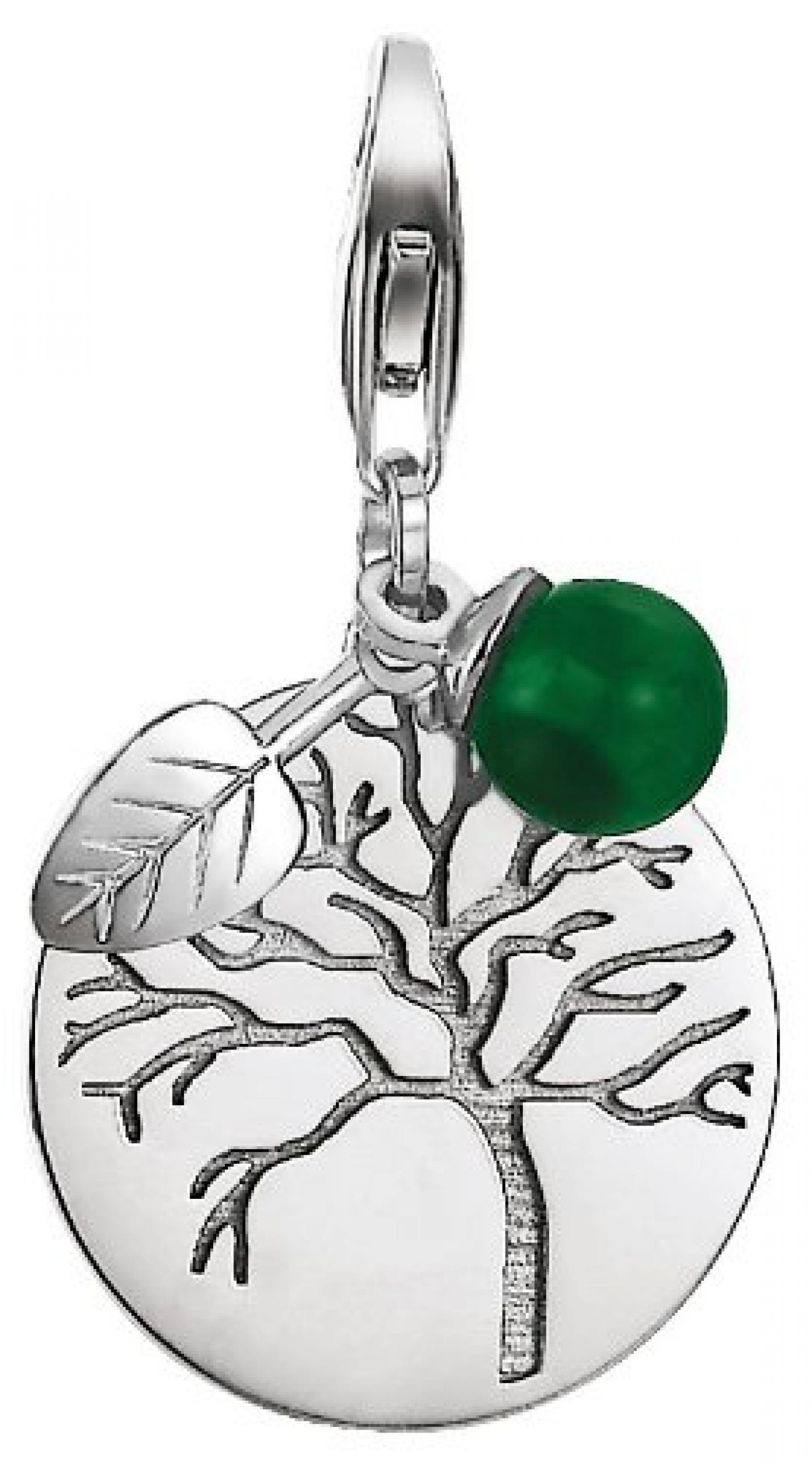 Esprit Damen-Charm 925 Sterling Silber rhodiniert Kristall Zirkonia Green Tree wei&szlig; ESCH91174A000 