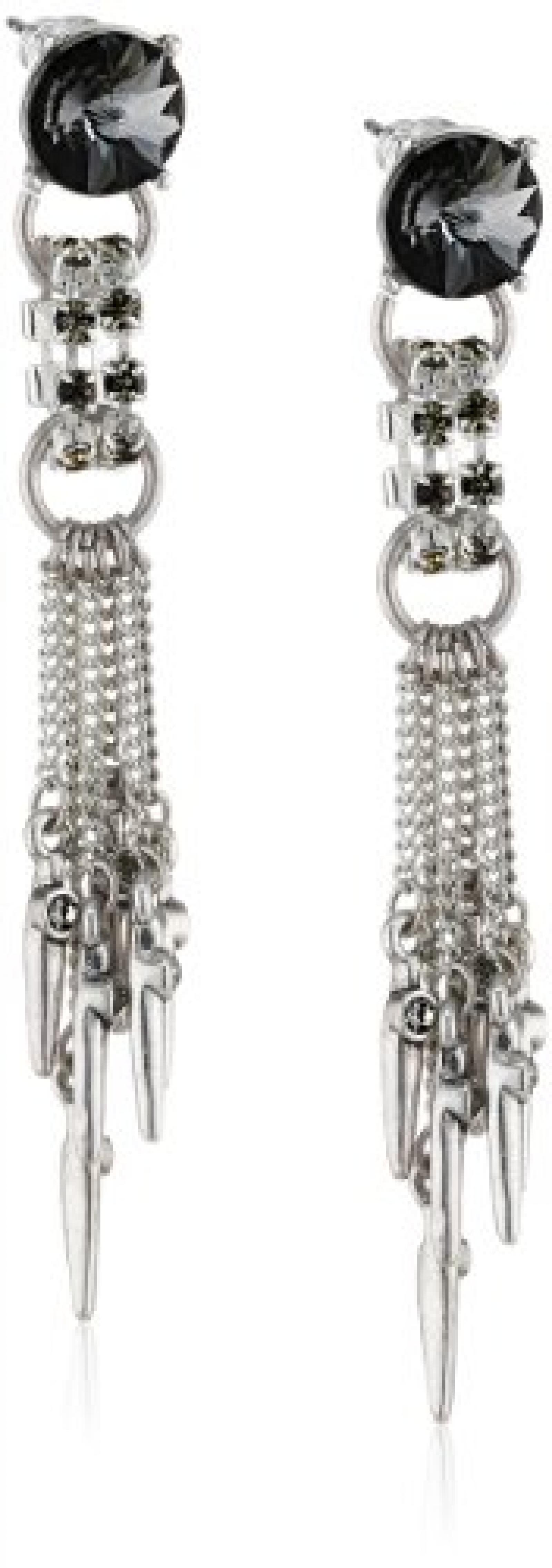 Pilgrim Jewelry Damen-Ohrstecker Messing Pilgrim Damen-Ohrstecker aus der Serie Big earrings versilbert,grau 6.0 cm 261336103 