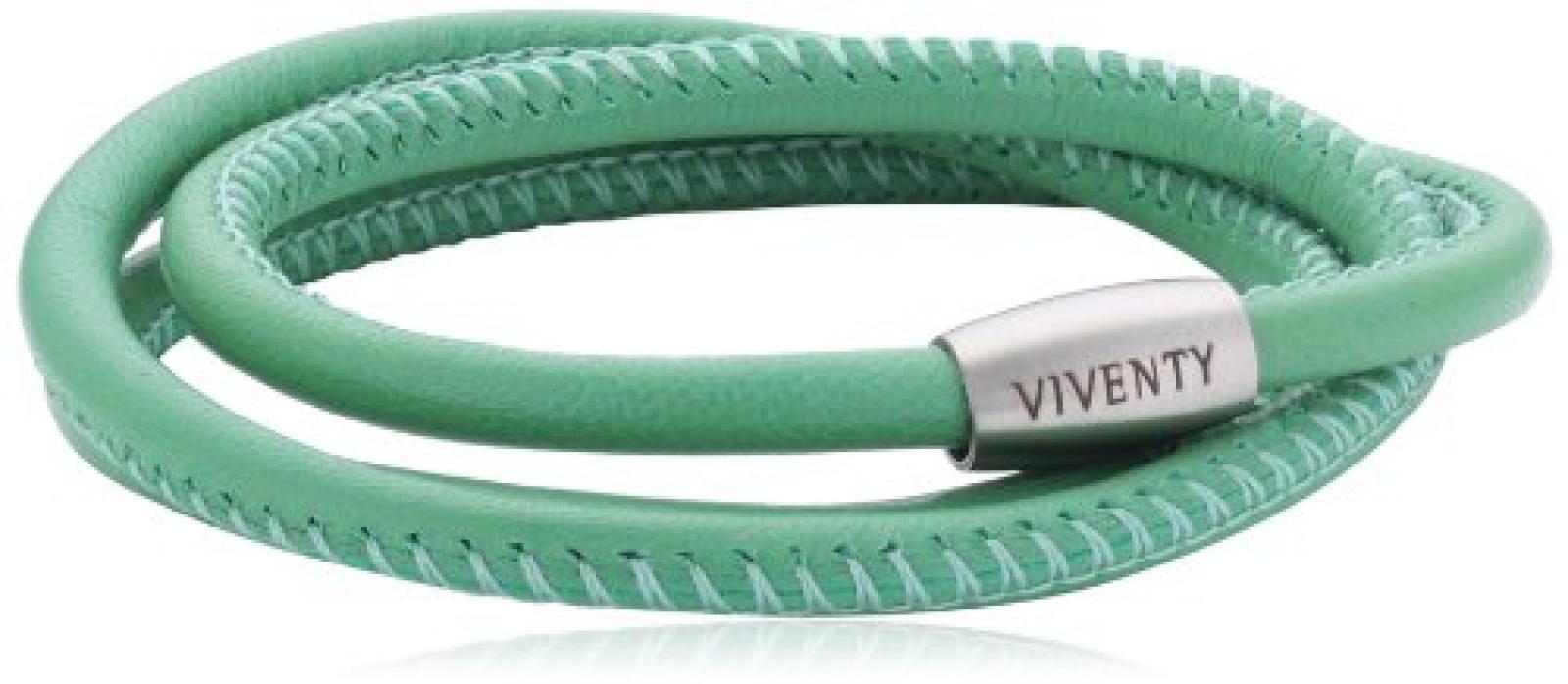 Viventy Unisex Armband Leder 3x gewickelt. in grün 59cm 764049 