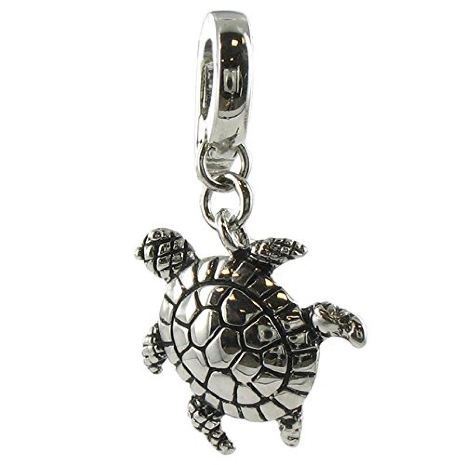 Quiges, Eligo Charms Silver Plated Turtle für Viventy/Fossil 5mm Leather Armbands Quiges, Eligo Charms Silver Plated Turtle für Viventy/Fossil 5mm Leather Armbands