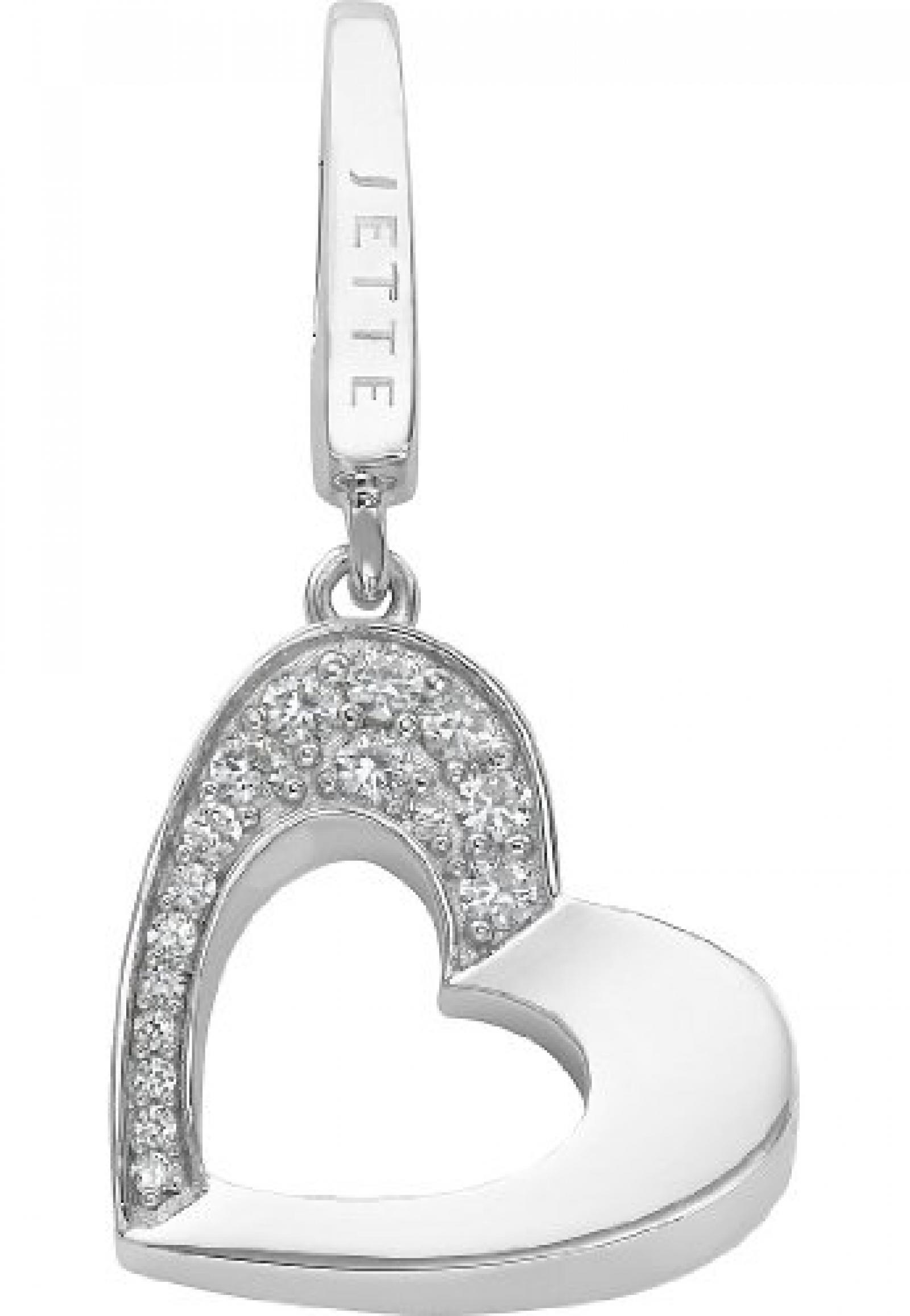 JETTE Charms Damen-Charm CHARM 925er Silber rhodiniert 16 Zirkonia One Size, silber 