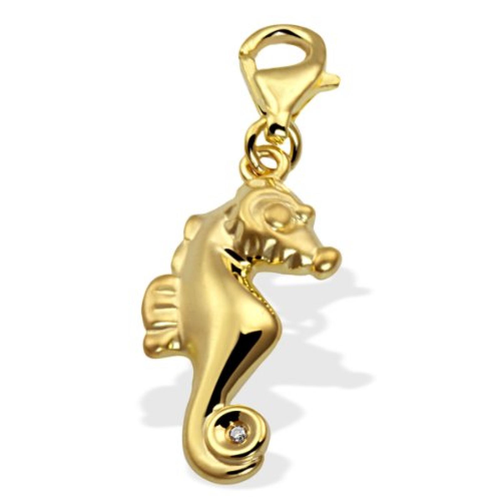 Goldmaid Damen-Charm Seepferdchen 333 Gelbgold 1 Diamant Gch A4433GG 