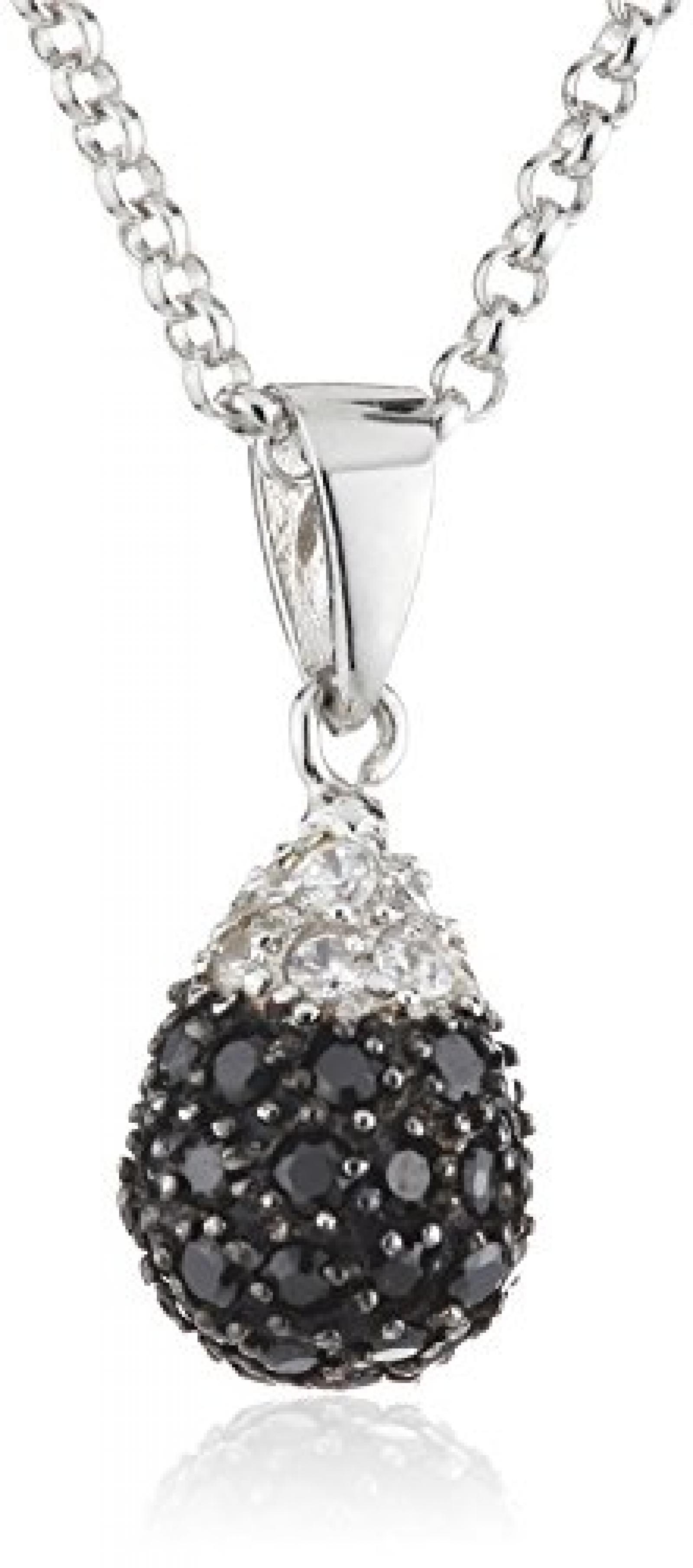 Celesta Damen-Anh&auml;nger mit Kette 925 Sterling Silber 45+5cm Zirkonia schwarz/wei&szlig; 358250080L 