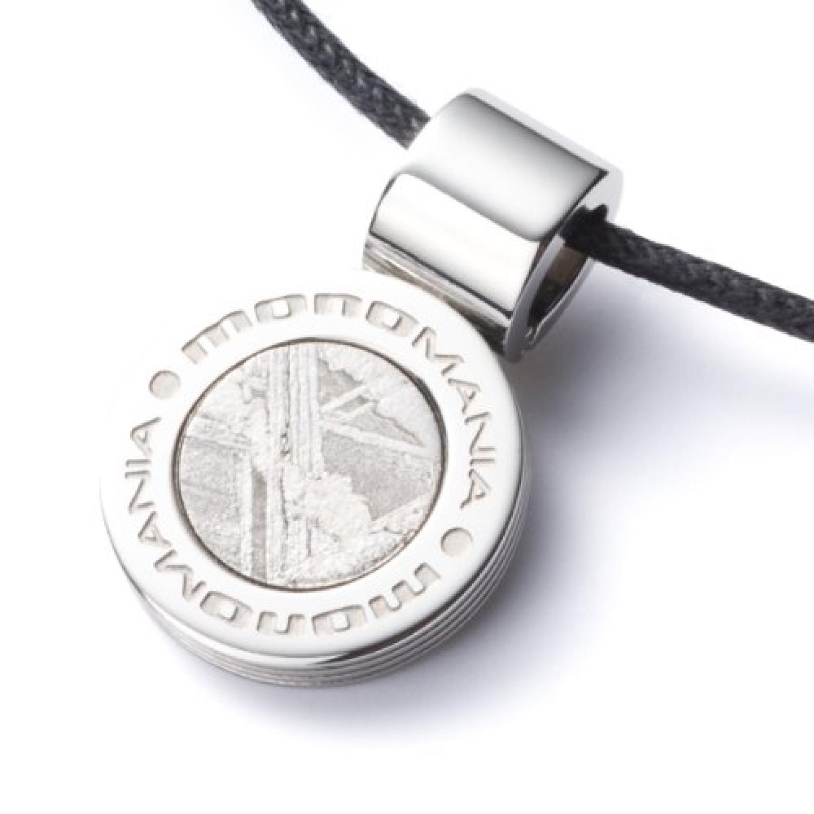 Monomania Herren-Halskette mit Anh&auml;nger Edelstahl antiallergen Meteorid 15 mm 70cm 50523 