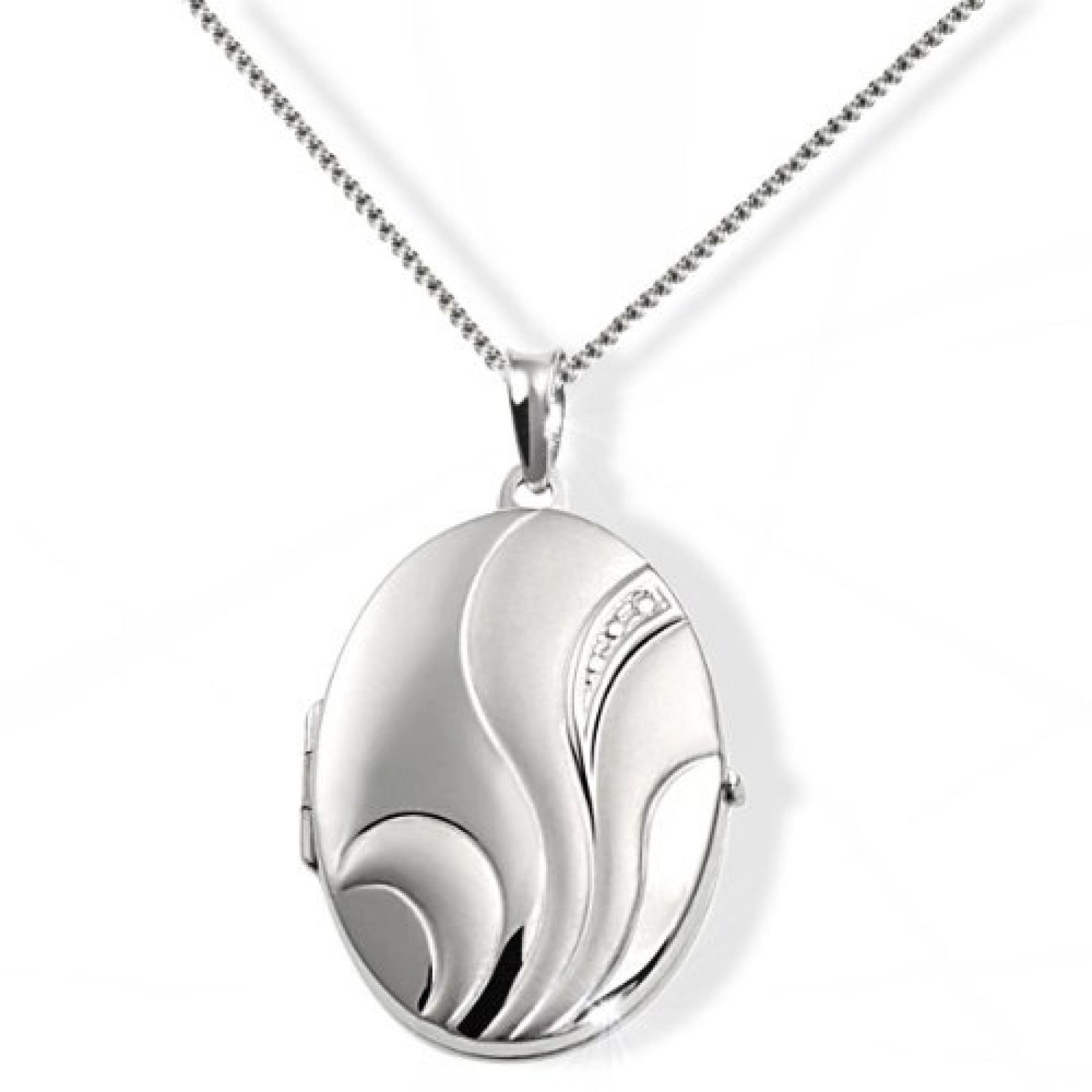 Goldmaid Damen-Halskette 925 Sterling Silber Medallion Blume 45 cm Fo C3294S 