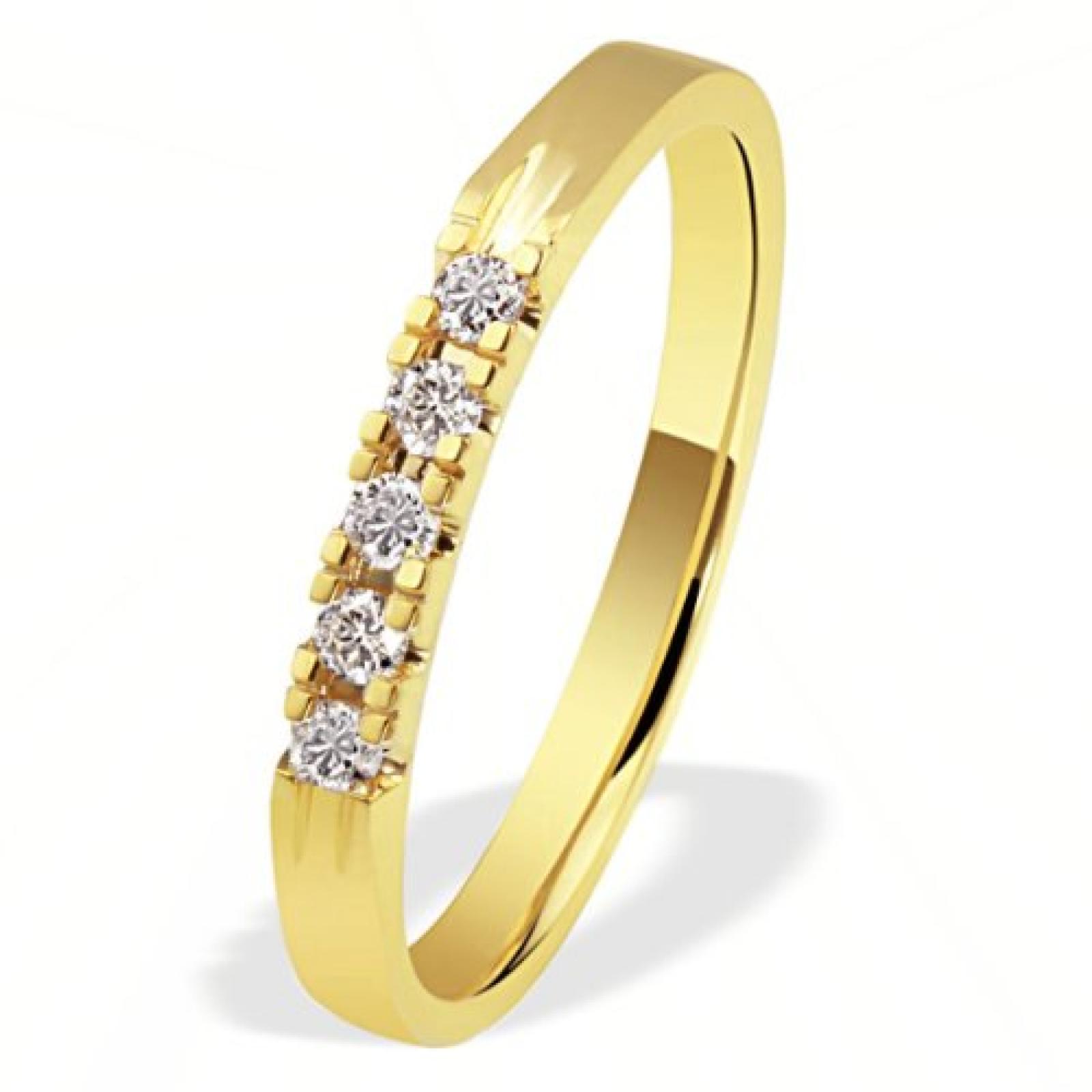 Goldmaid Ring 585 Gelbgold 5 Brillanten 0,15ct Memoire Me 