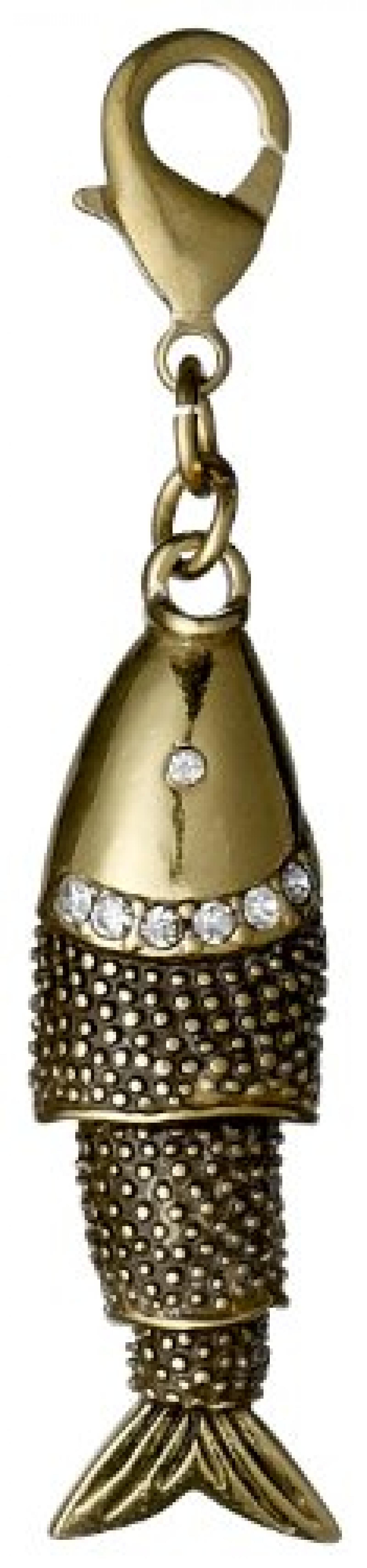Pilgrim Jewelry Damen-Anhänger Messing aus der Serie Mega vergoldet,weiß 6.5 cm 411322014 
