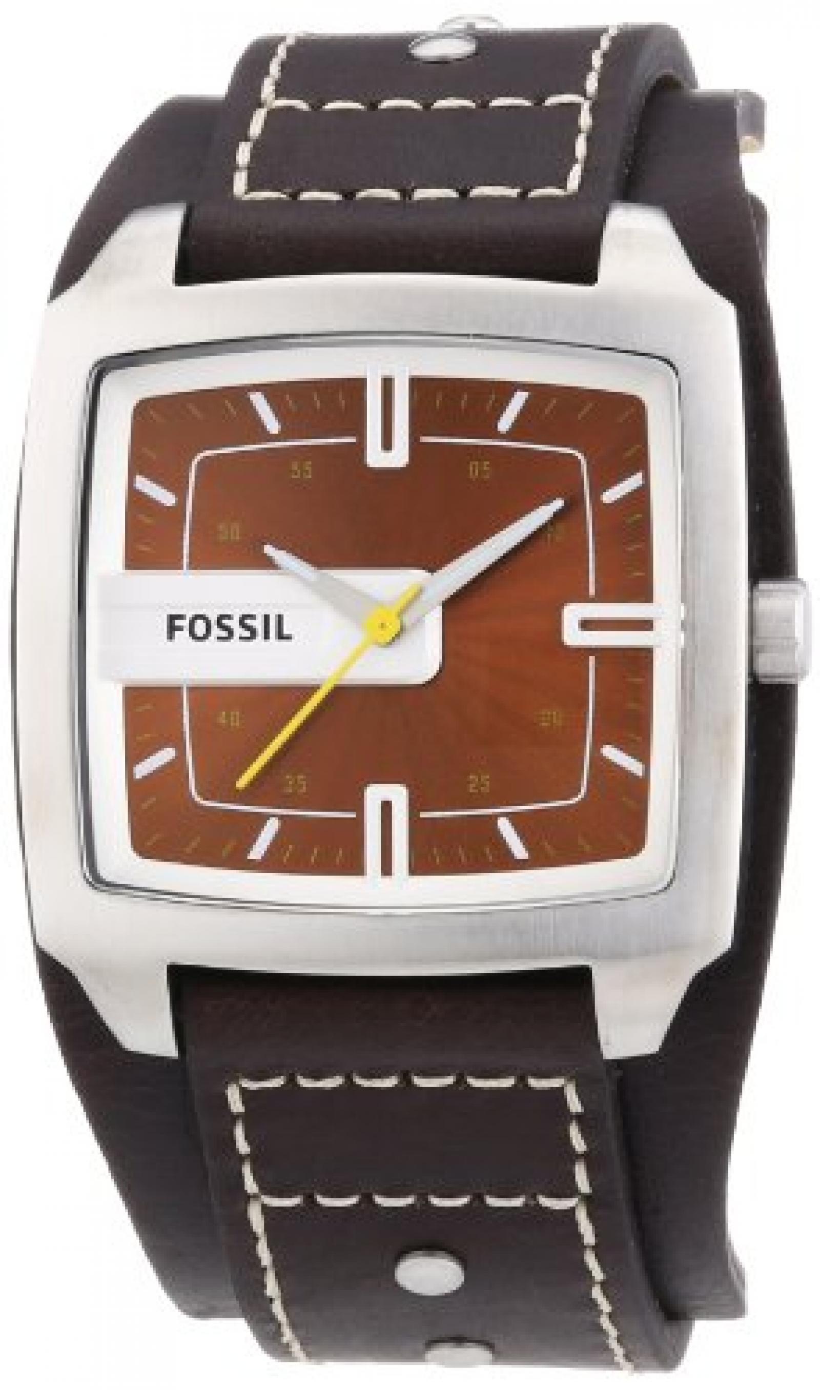 Fossil Herren-Armbanduhr Analog Leder braun Trend JR9990 