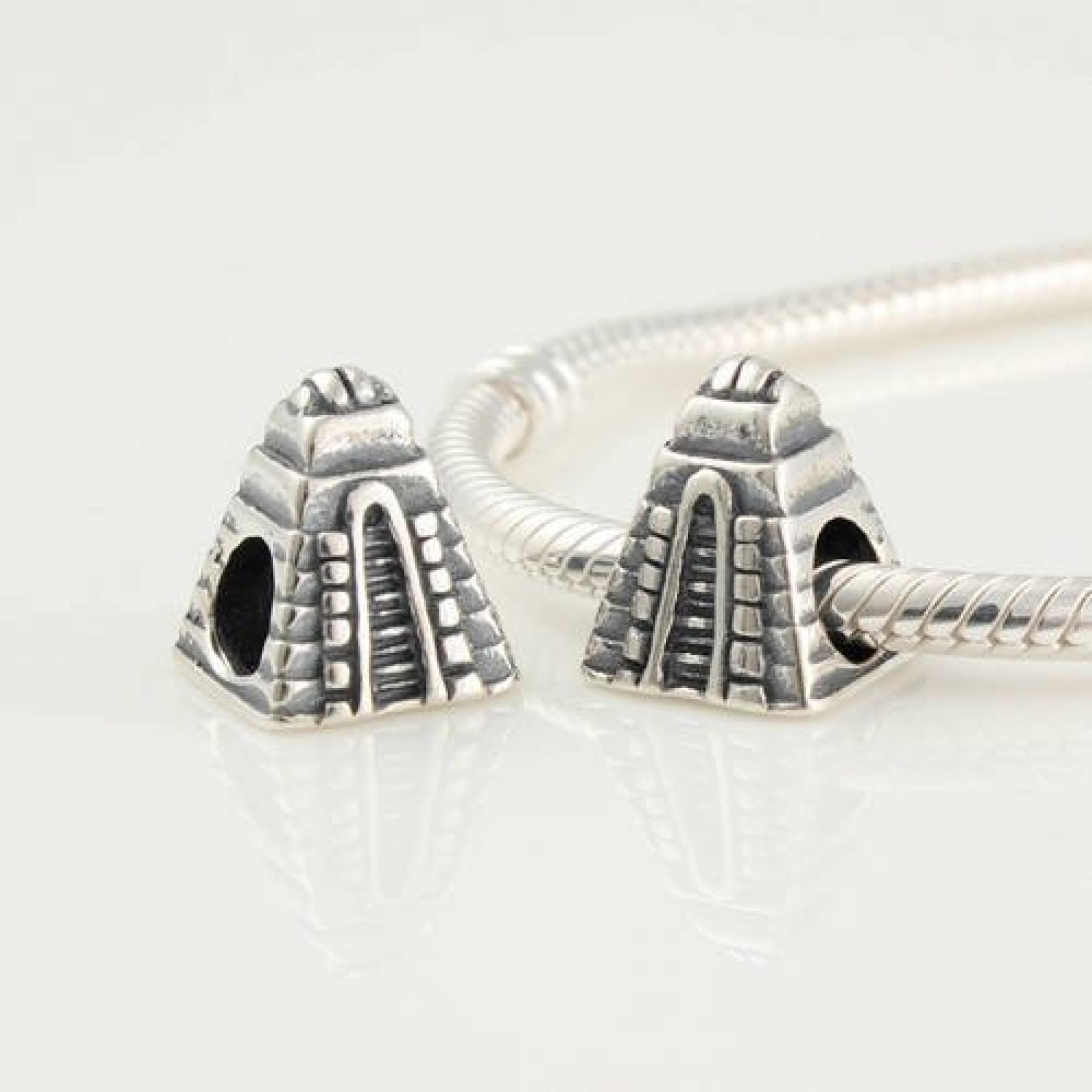 General Gifts Maya-Pyramide Schraube-Kern 925 Sterling-Silber Perle Anh&auml;nger 