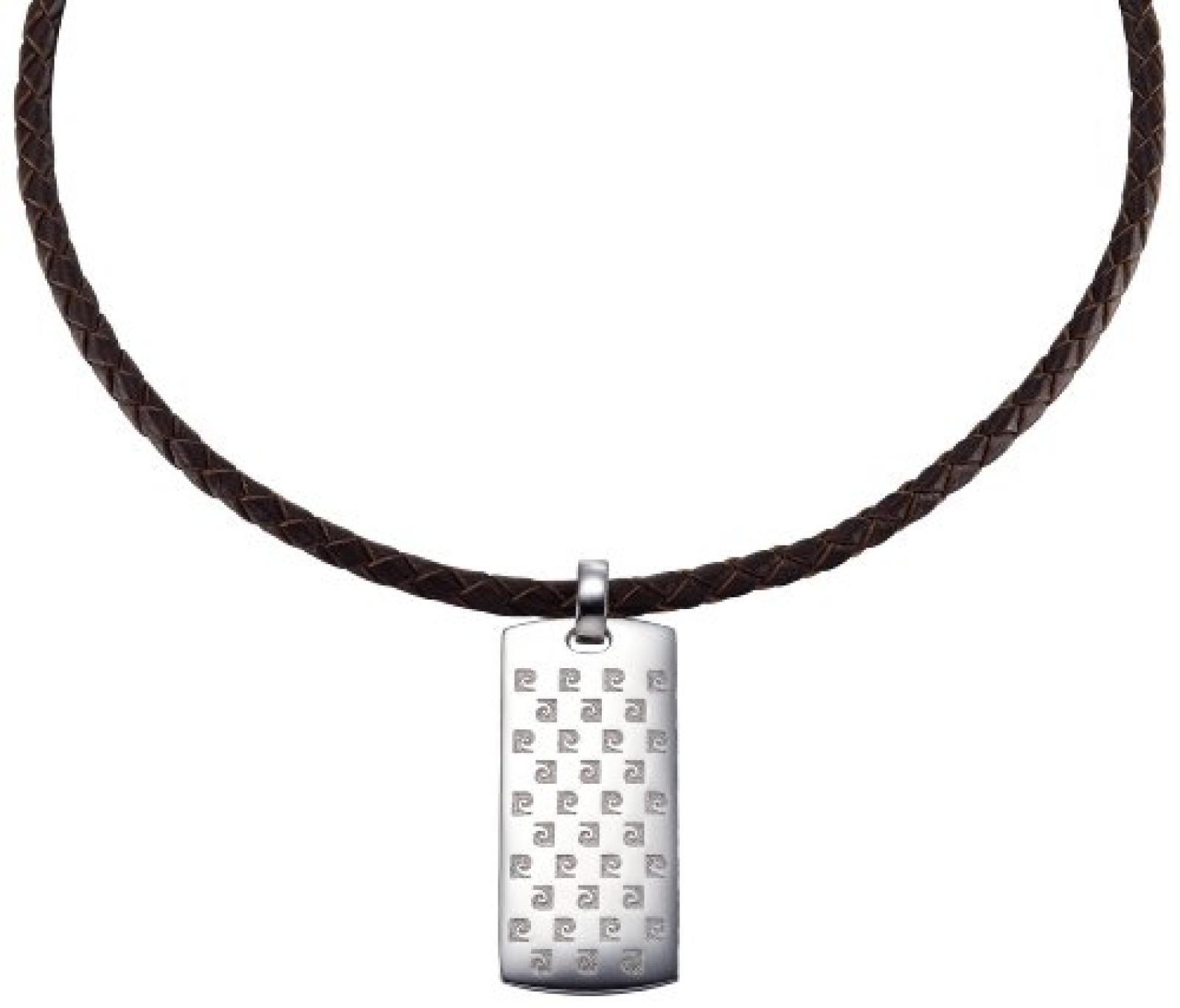 Pierre Cardin Unisex Halskette 925 Sterling Silber rhodiniert Leder Influence 50 cm PCNL90397B500 