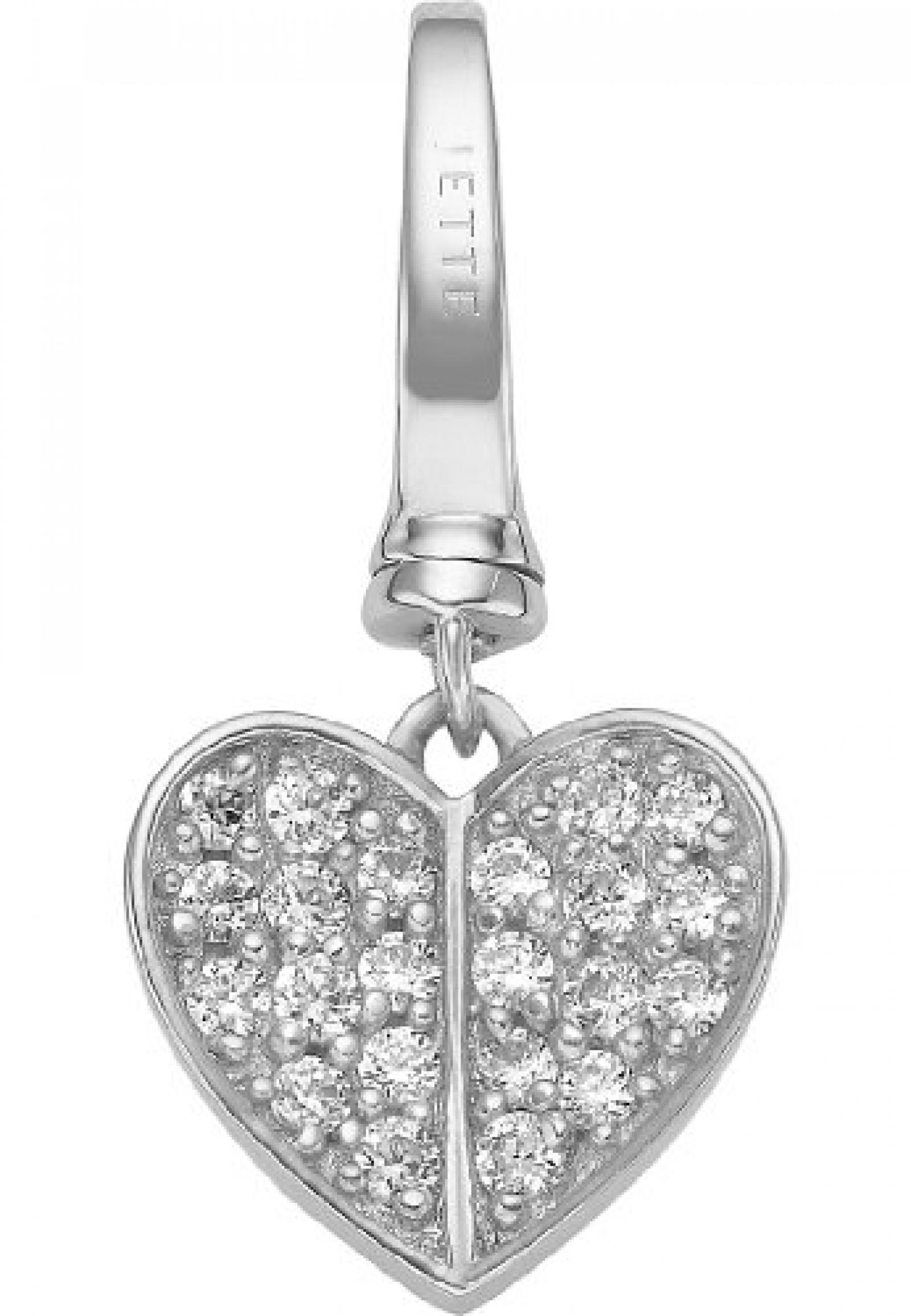 JETTE Charms Damen-Charm CHARM 925er Silber rhodiniert 22 Zirkonia One Size, silber 