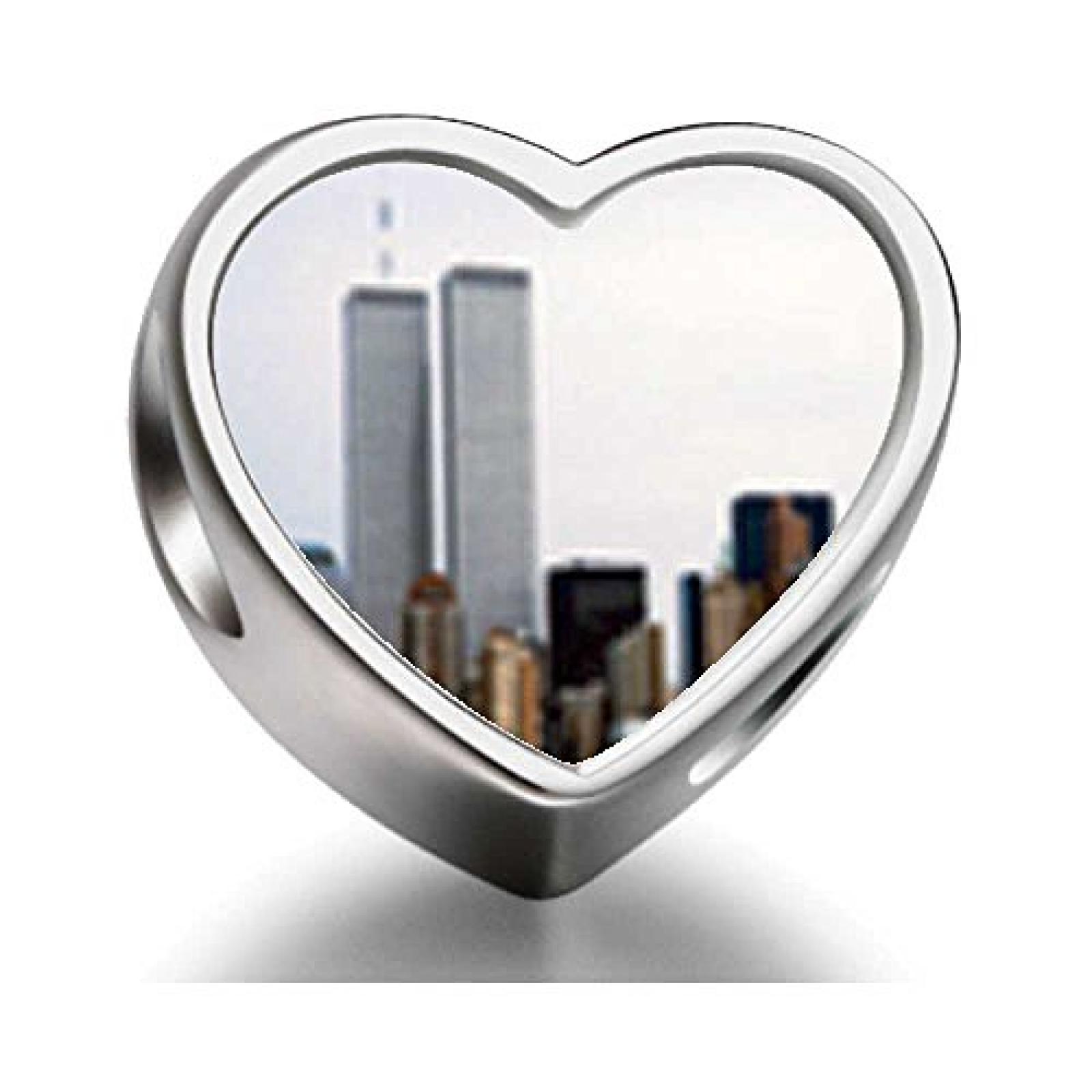 Rarelove New York Twin Towers Heart Photo Charm Beads 