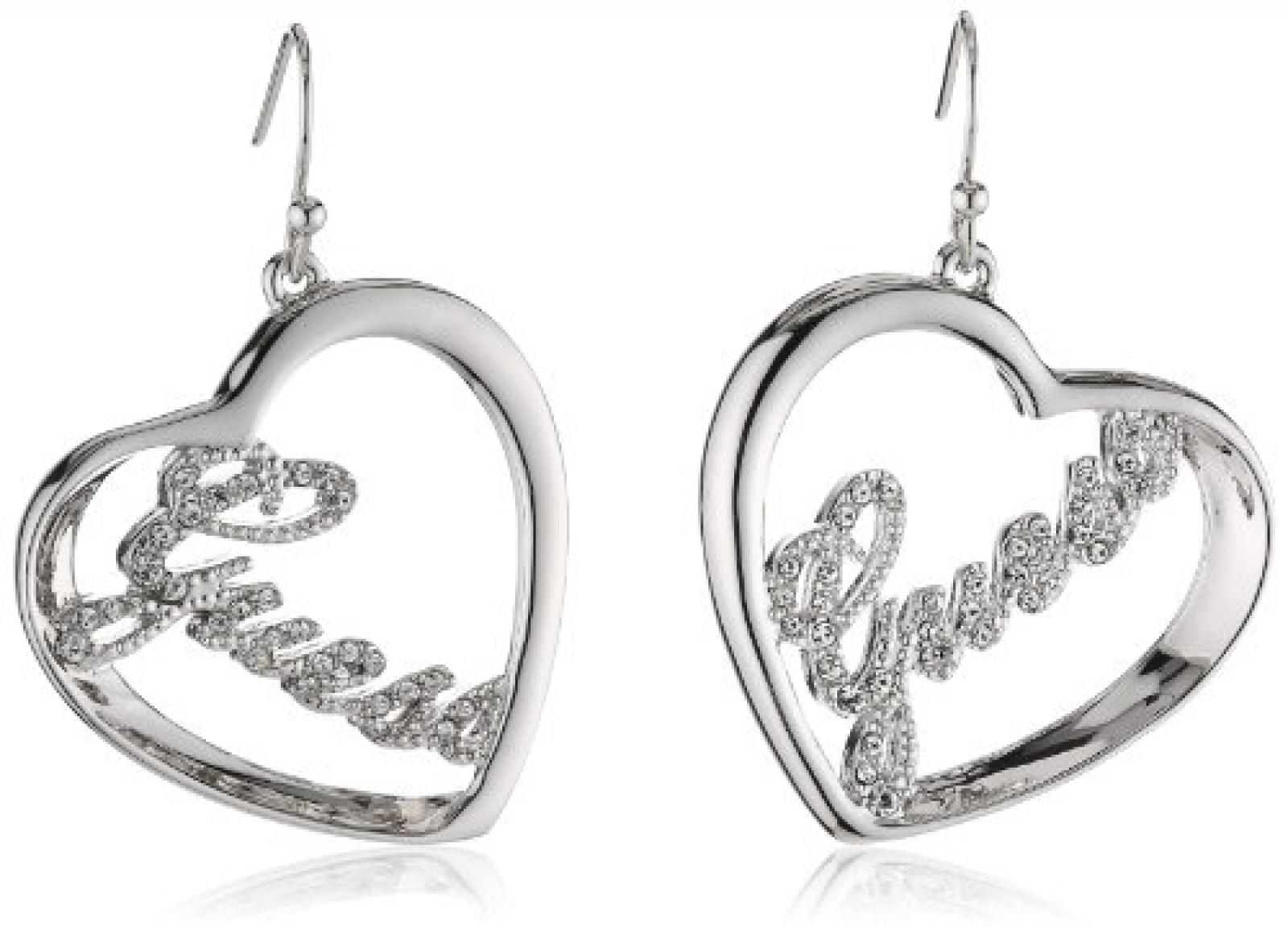 Guess Damen-Ohrhänger Metall mit Herz UBE21201 Guess Damen-Ohrhänger Metall mit Herz UBE21201