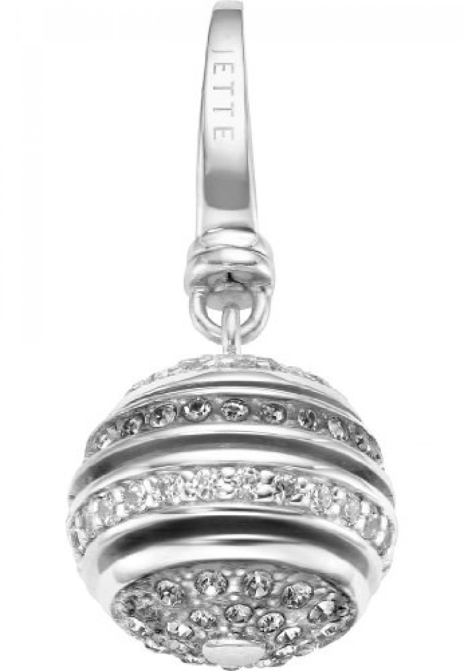 JETTE Charms Damen-Charms CHARM 925er Silber rhodiniert 48 Zirkonia 48 Kristall One Size, silber 