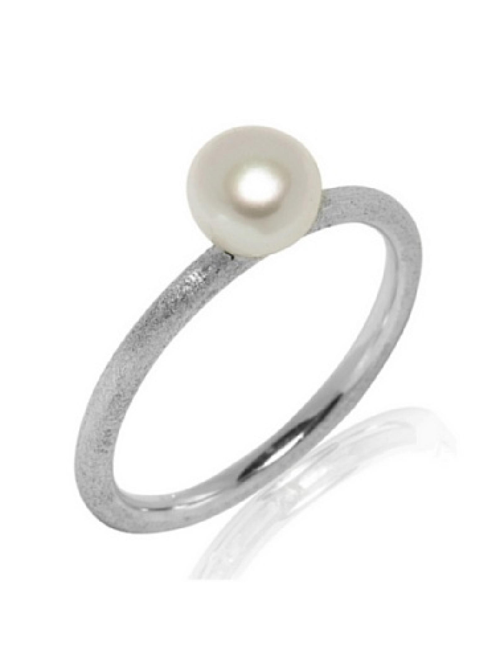 Valero Pearls Damen-Ring Silver Collection 925 Sterling Silber S&uuml;&szlig;wasser-Zuchtperlen 6 mm Button wei&szlig; 60201736 