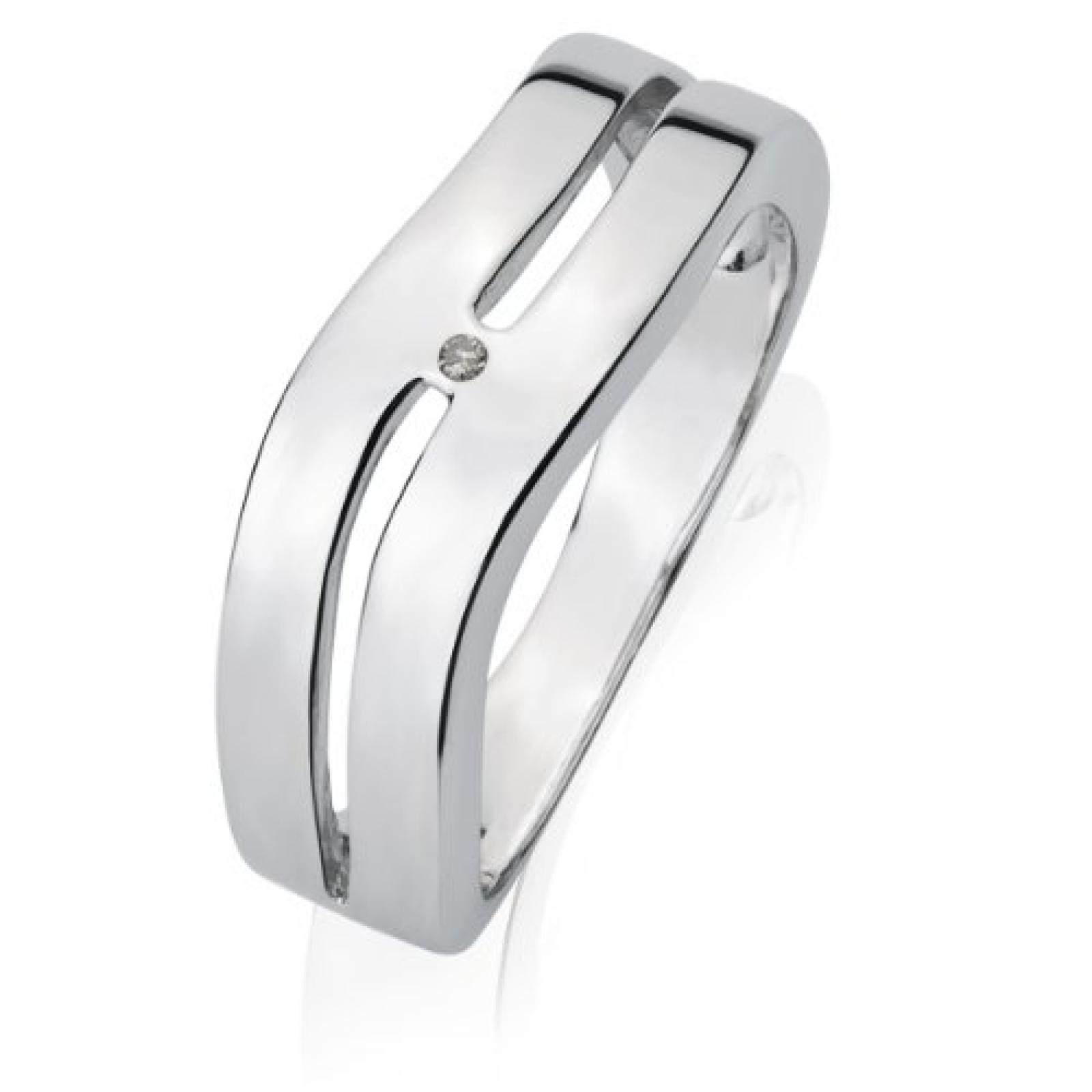 Secret Diamonds Damen-Ring 925 Sterlingsilber 1 Diamant 0,01 Ct Wei&szlig; 60250020 