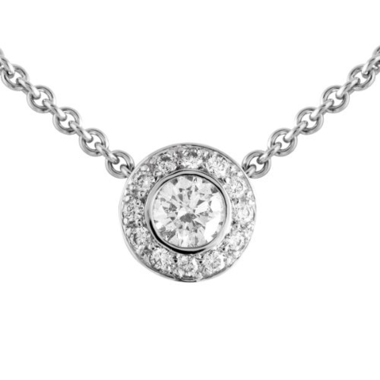 Bella Donna Damen-Halskette 585 Wei&szlig;gold 13 Brillanten  0,75 ct. Weiss Piqu&eacute;1  45 cm  908017 