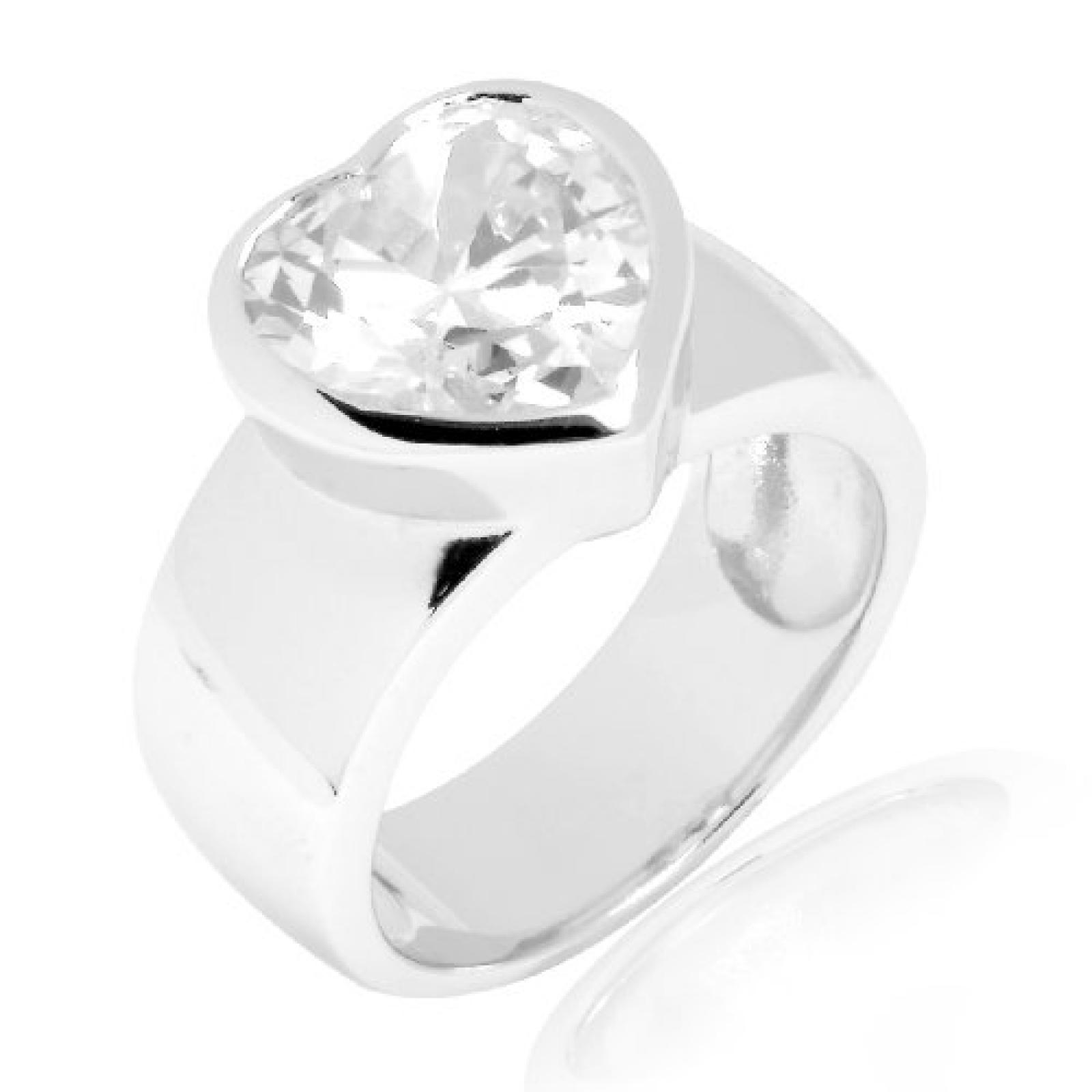 Dames Ring 925/- Sterling zilver gerhodineerd Zirkonia wit