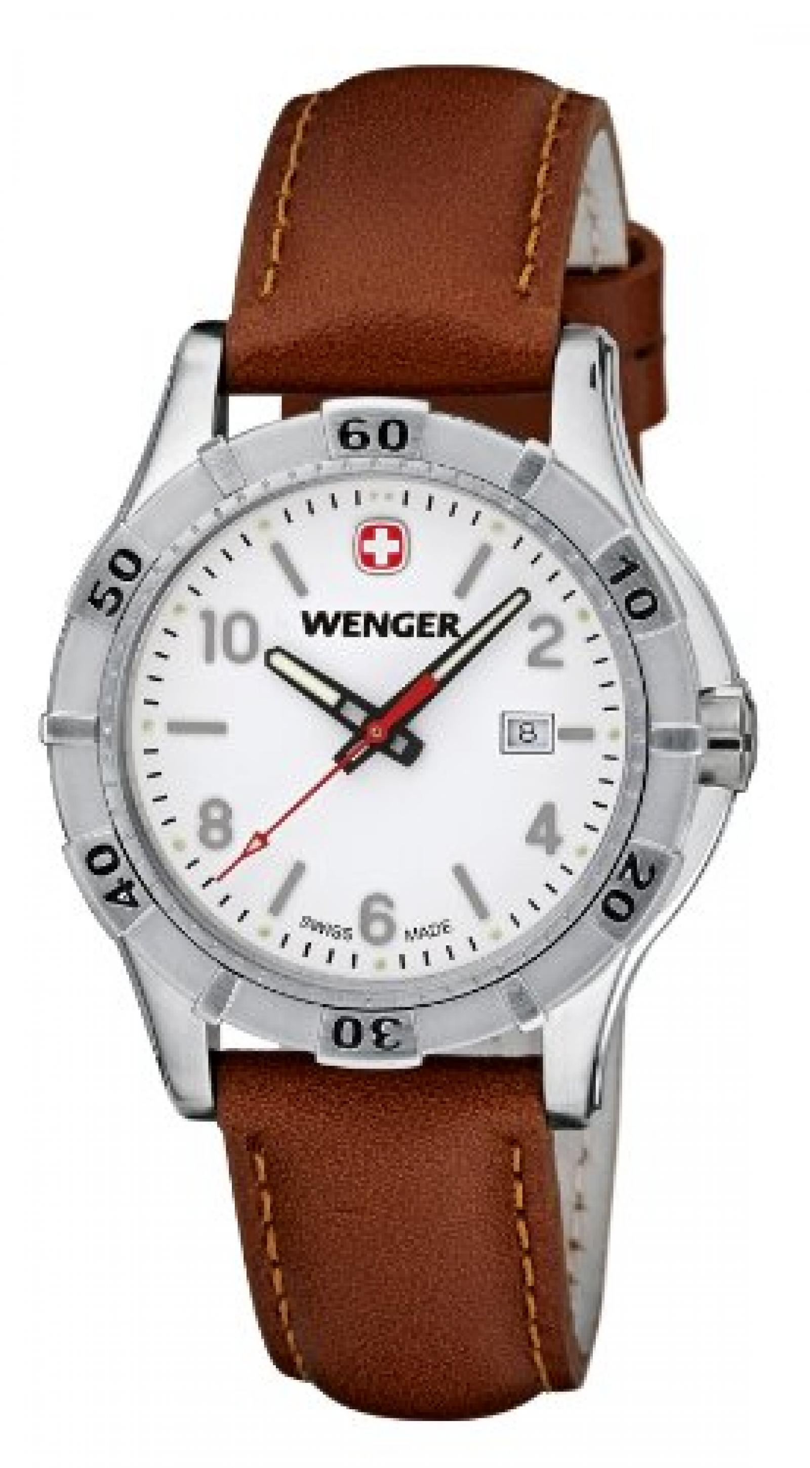 Wenger Damen-Armbanduhr XS Platoon Analog Quarz Leder 01.9211.101 