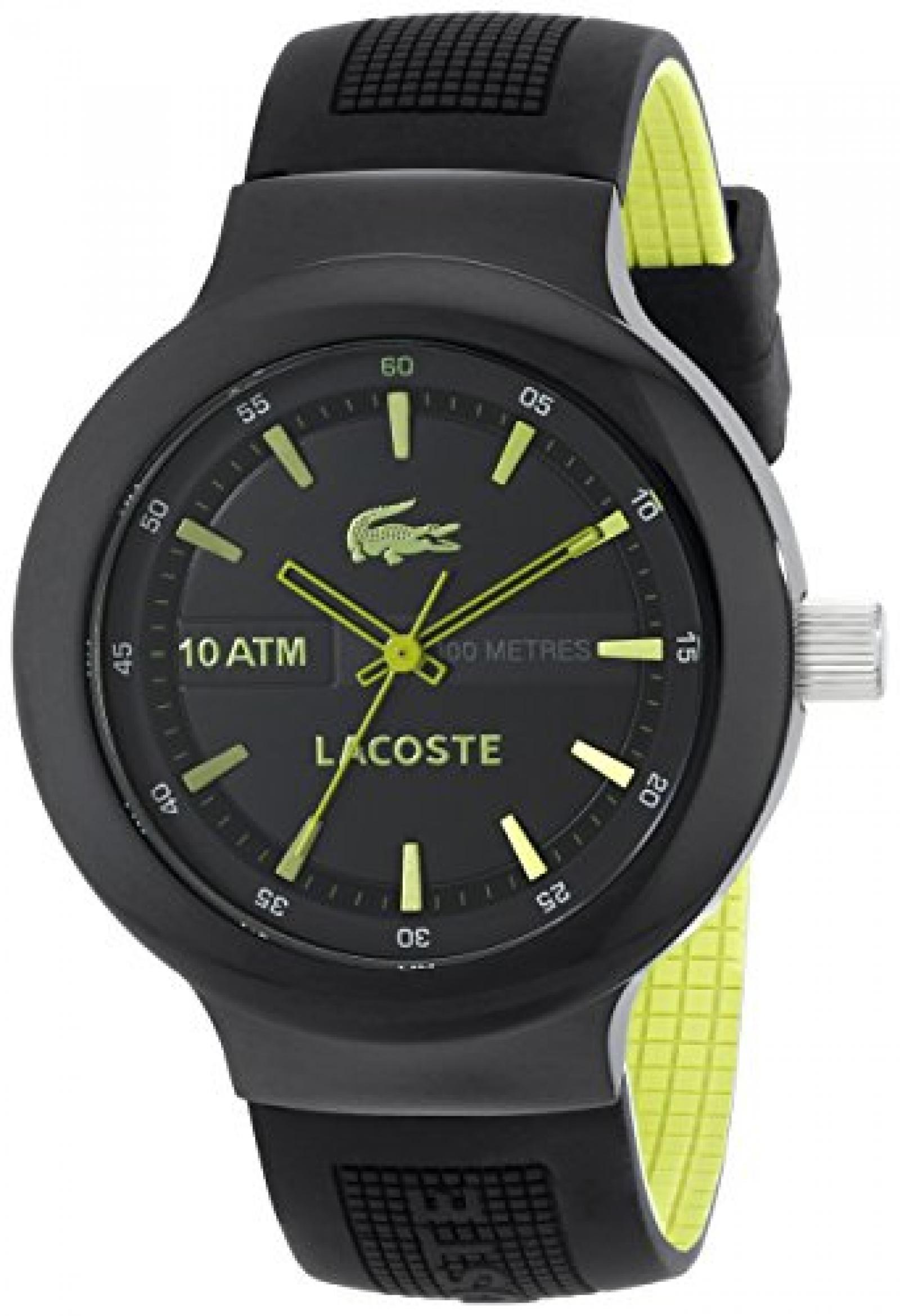 LACOSTE DAMEN 40MM SCHWARZ SILIZIUM ARMBAND EDELSTAHL GEH&Auml;USE UHR 2010656 