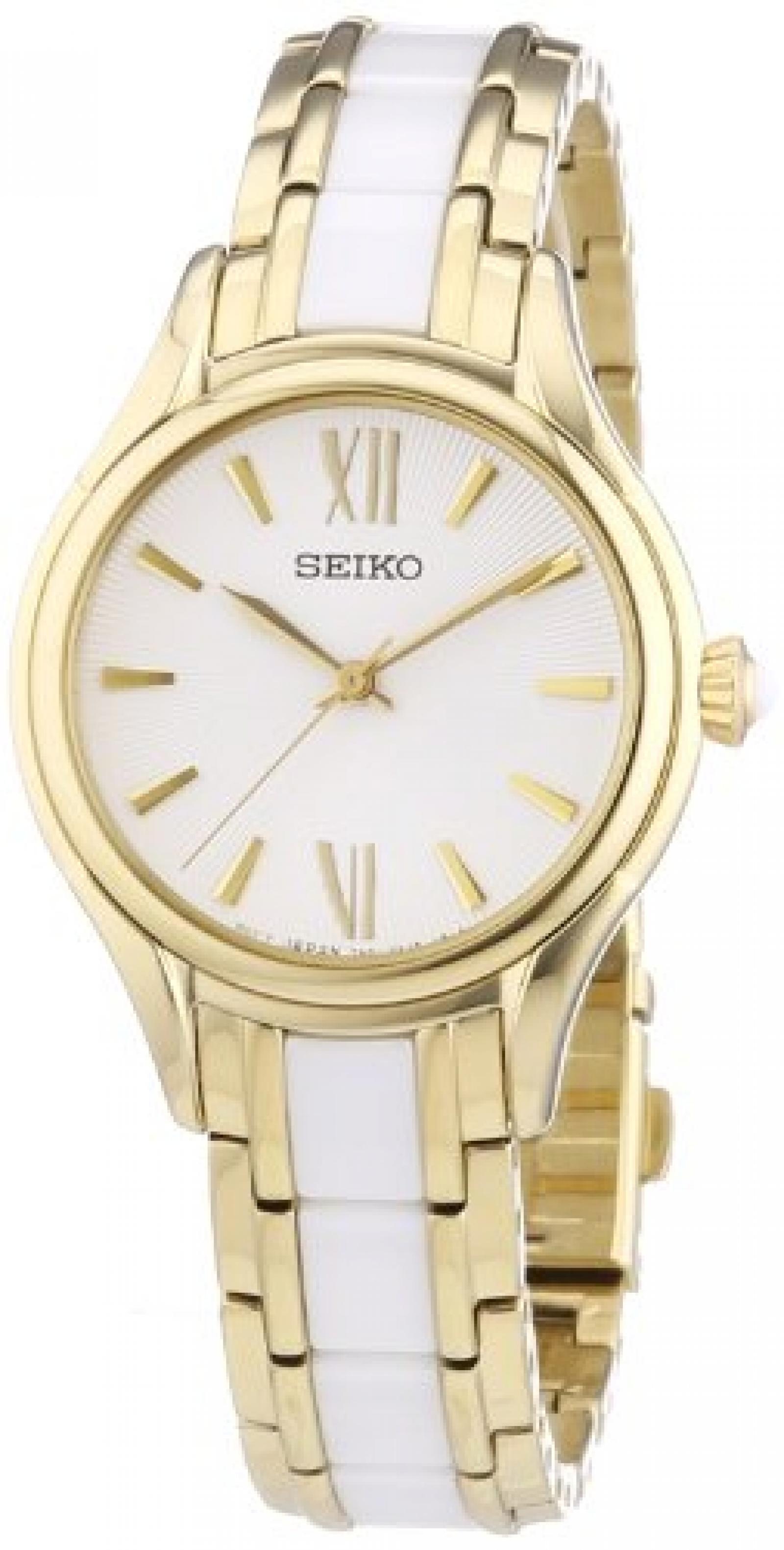 Seiko Damen-Armbanduhr XS Analog Quarz Edelstahl beschichtet SRZ398P1 Seiko Damen-Armbanduhr XS Analog Quarz Edelstahl beschichtet SRZ398P1