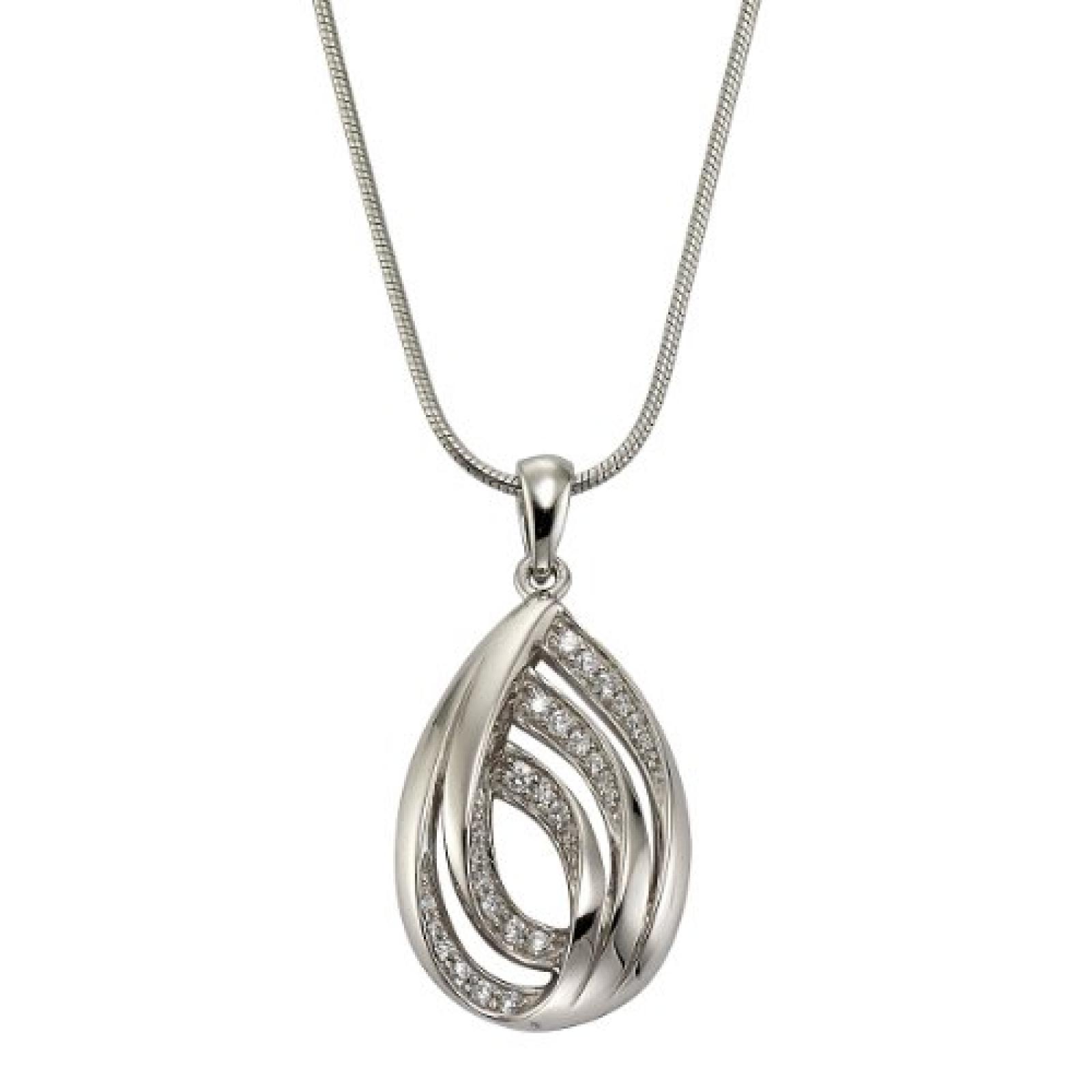 Celesta Damen Halskette 925 Sterling Silber rhodiniert Zirkonia Celesta Silver 47 cm wei 500244585 