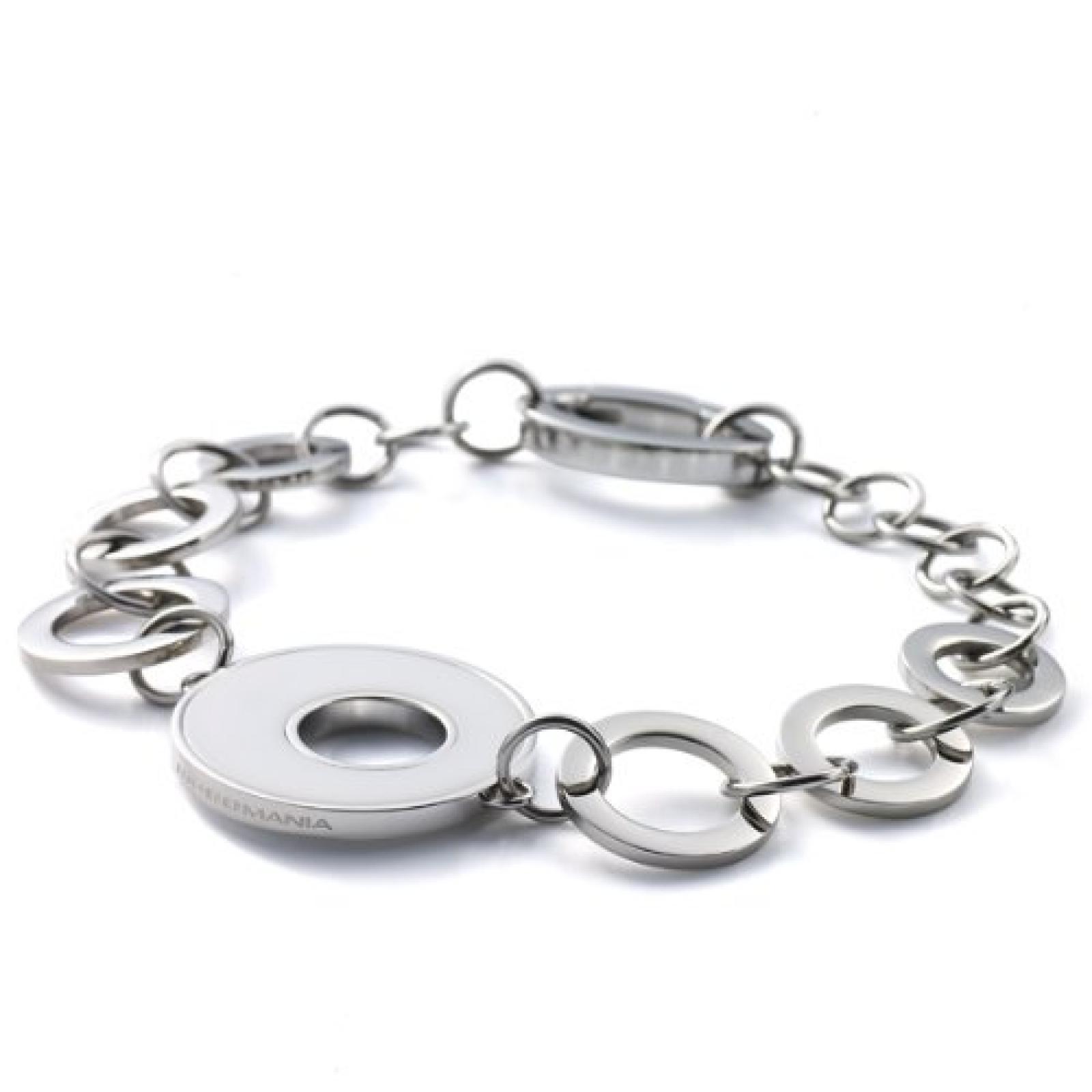 Monomania Damen-Armband Edelstahl Achat weiß 22 cm 41552 