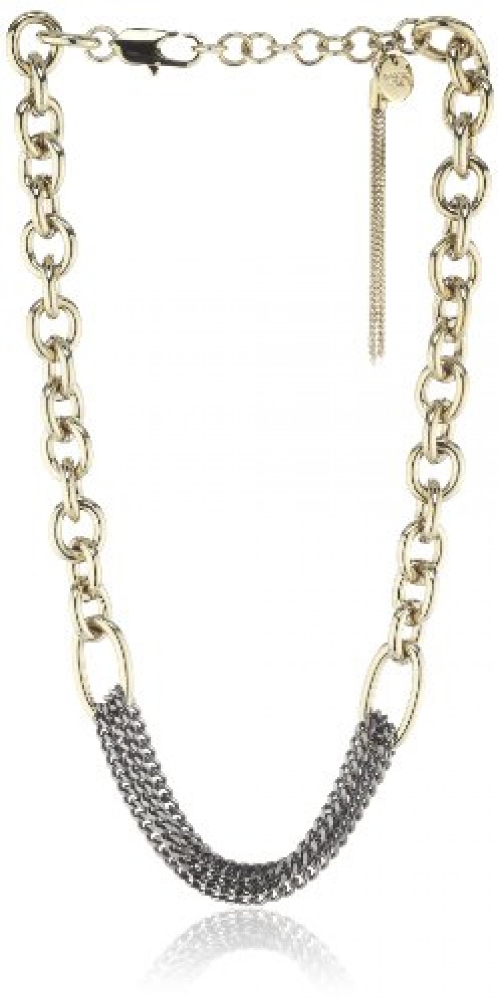 Dyrberg/Kern Damen-Halskette ohne Anh&auml;nger Derisa sg grey Vergoldetes 334470 