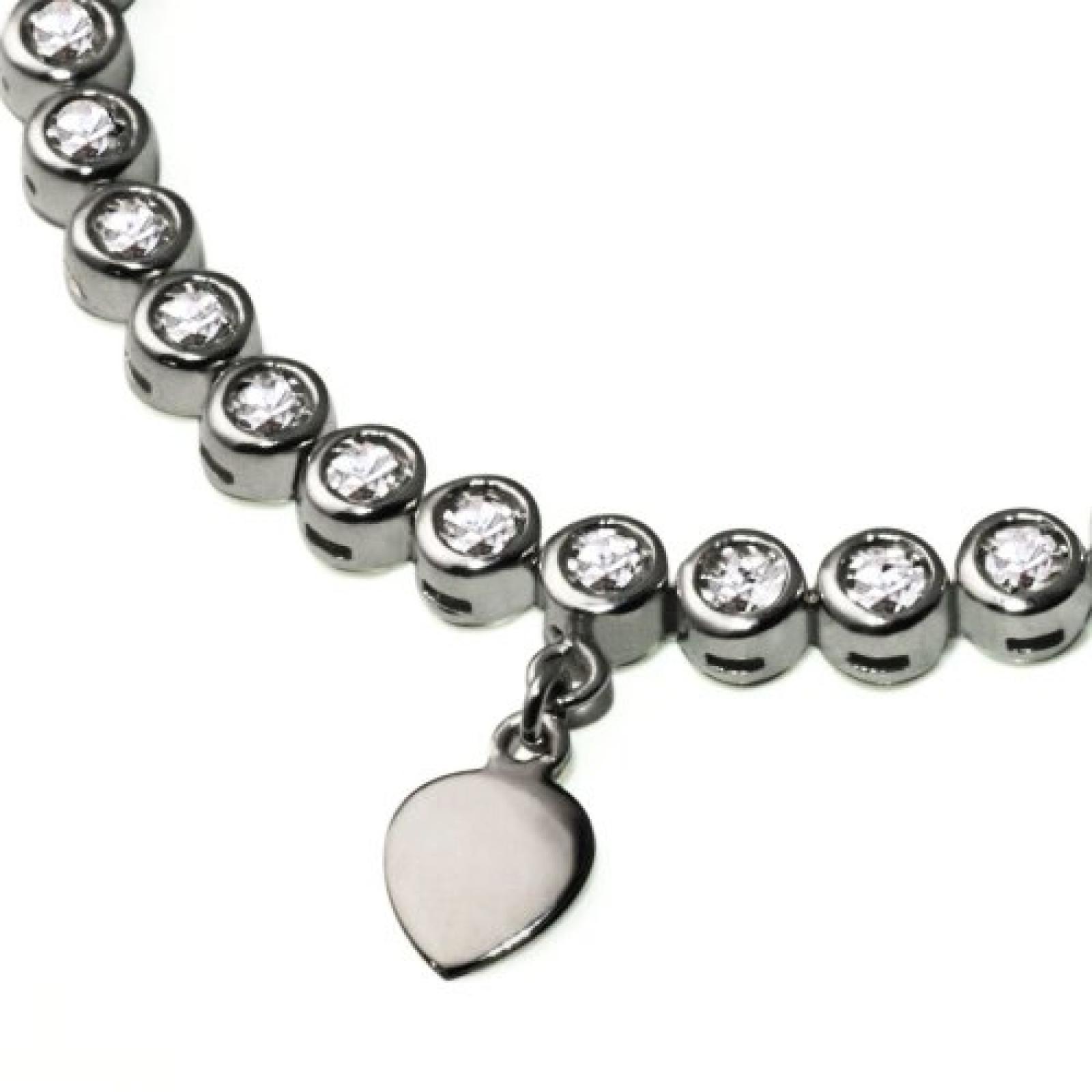 Goldmaid Damen-Armband Memoire mit Herzanhänger 585 Weißgold 45 Diamanten 0,5 ct Me A058WG Goldmaid Damen-Armband Memoire mit Herzanhänger 585 Weißgold 45 Diamanten 0,5 ct Me A058WG