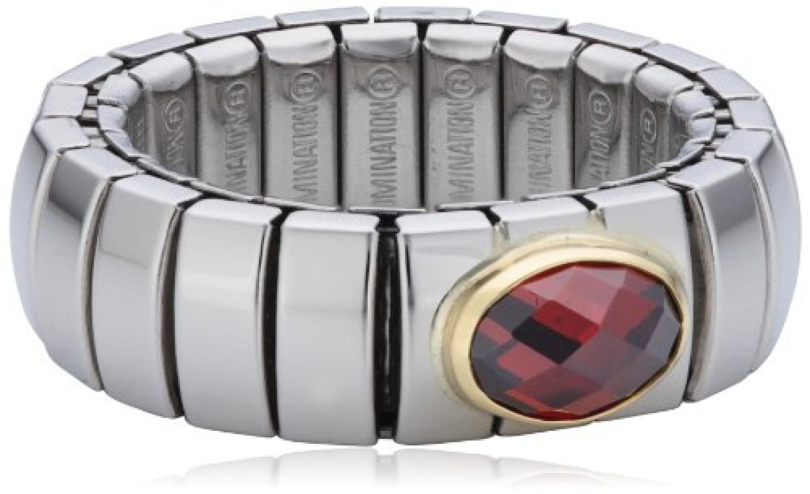 Nomination Damen-Ring Klein 18-K-Gold Mit Facettiertem Zirkon Rot Ring gr&ouml;&szlig;e variabel 041510/005 